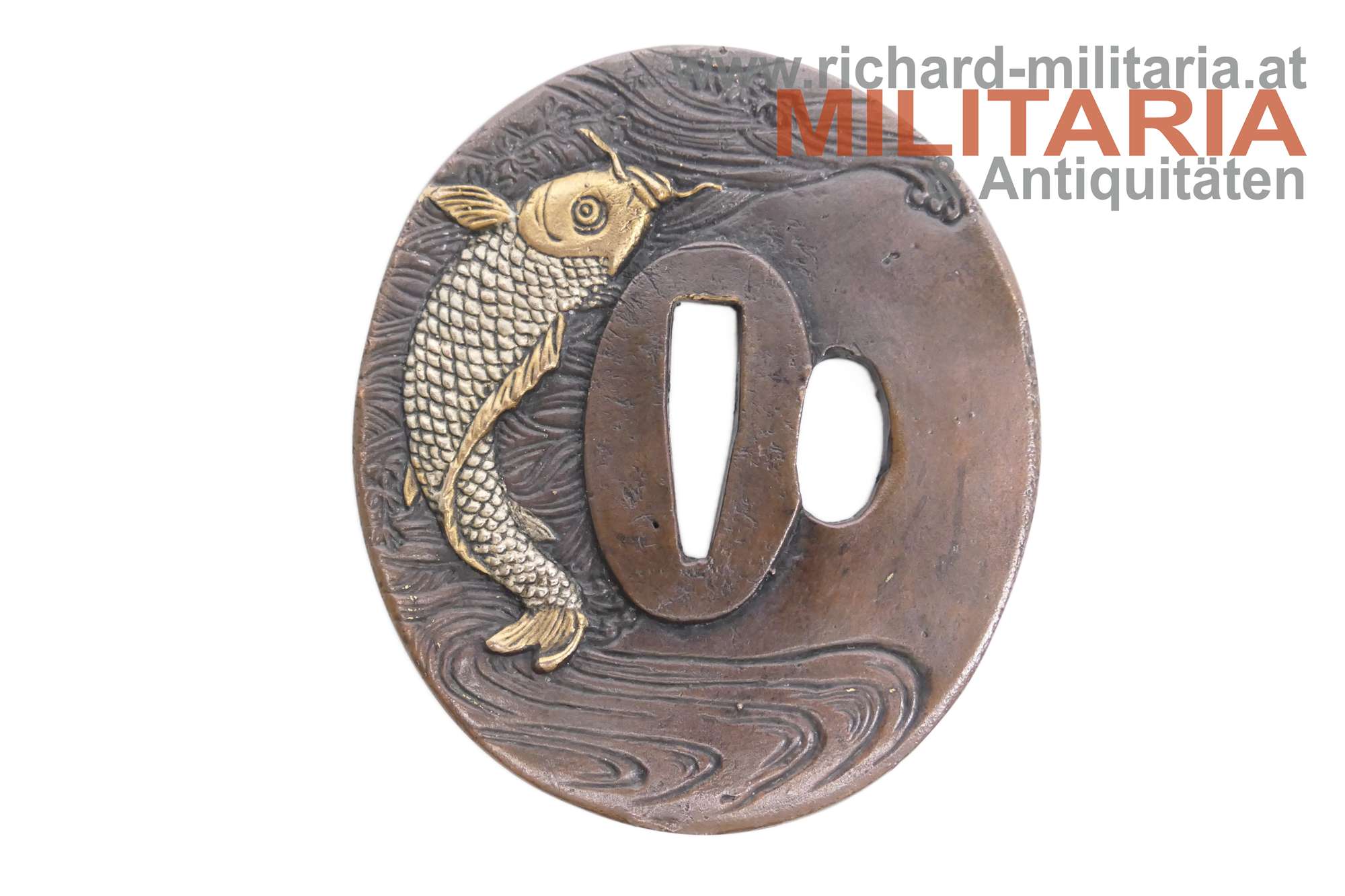 Japan Tsuba "Karpfen im Wasser" - signiert