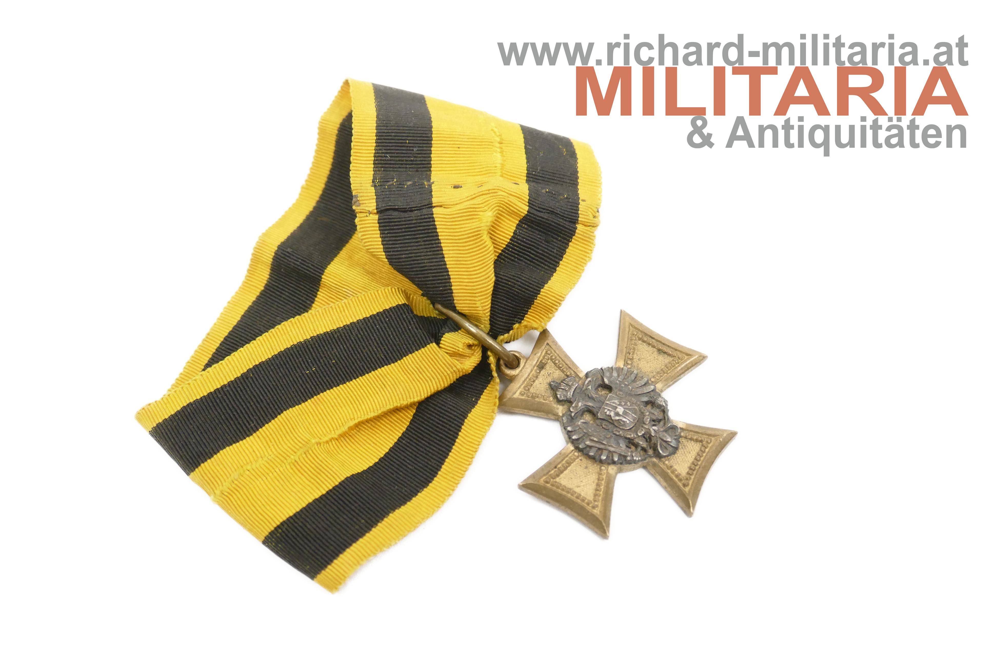 k.u.k. Militärdienstzeichen Offizier - 1. Klasse (25J.) - 1849-90 - Durchzugsband