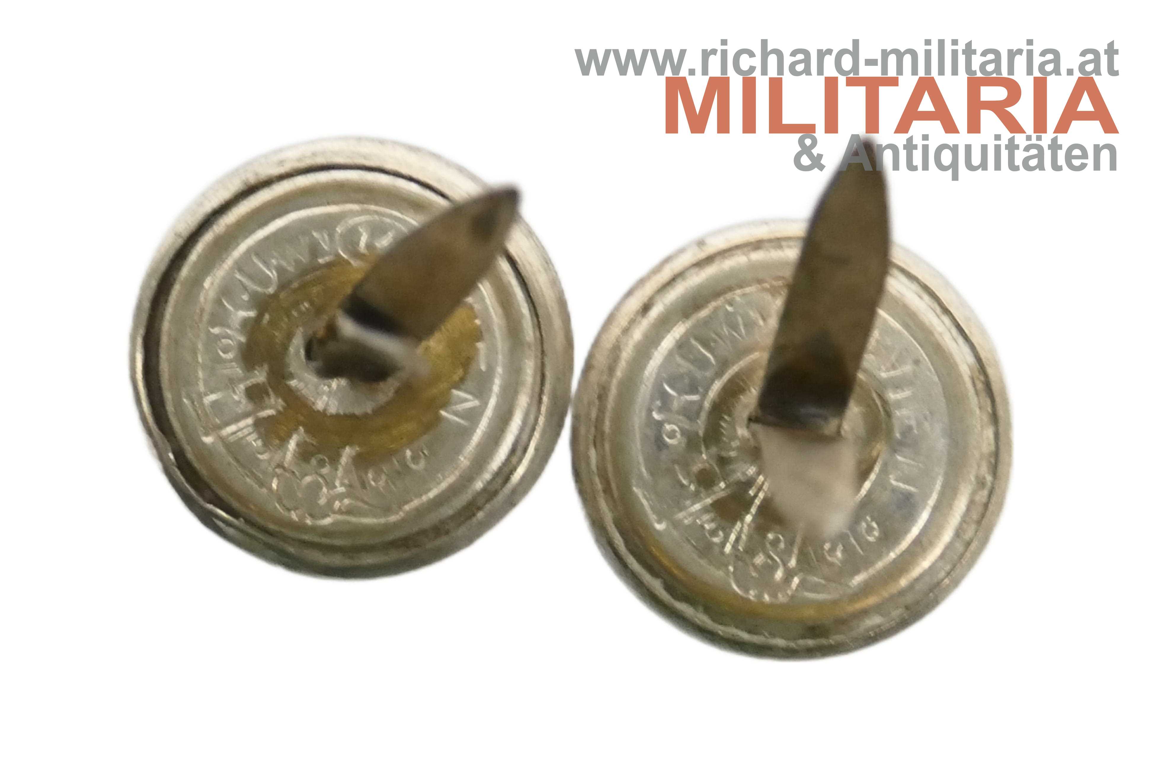 k.k. Landwehr IR 34 - Paar Knöpfe für die Feldkappe / schwarze Kappe 