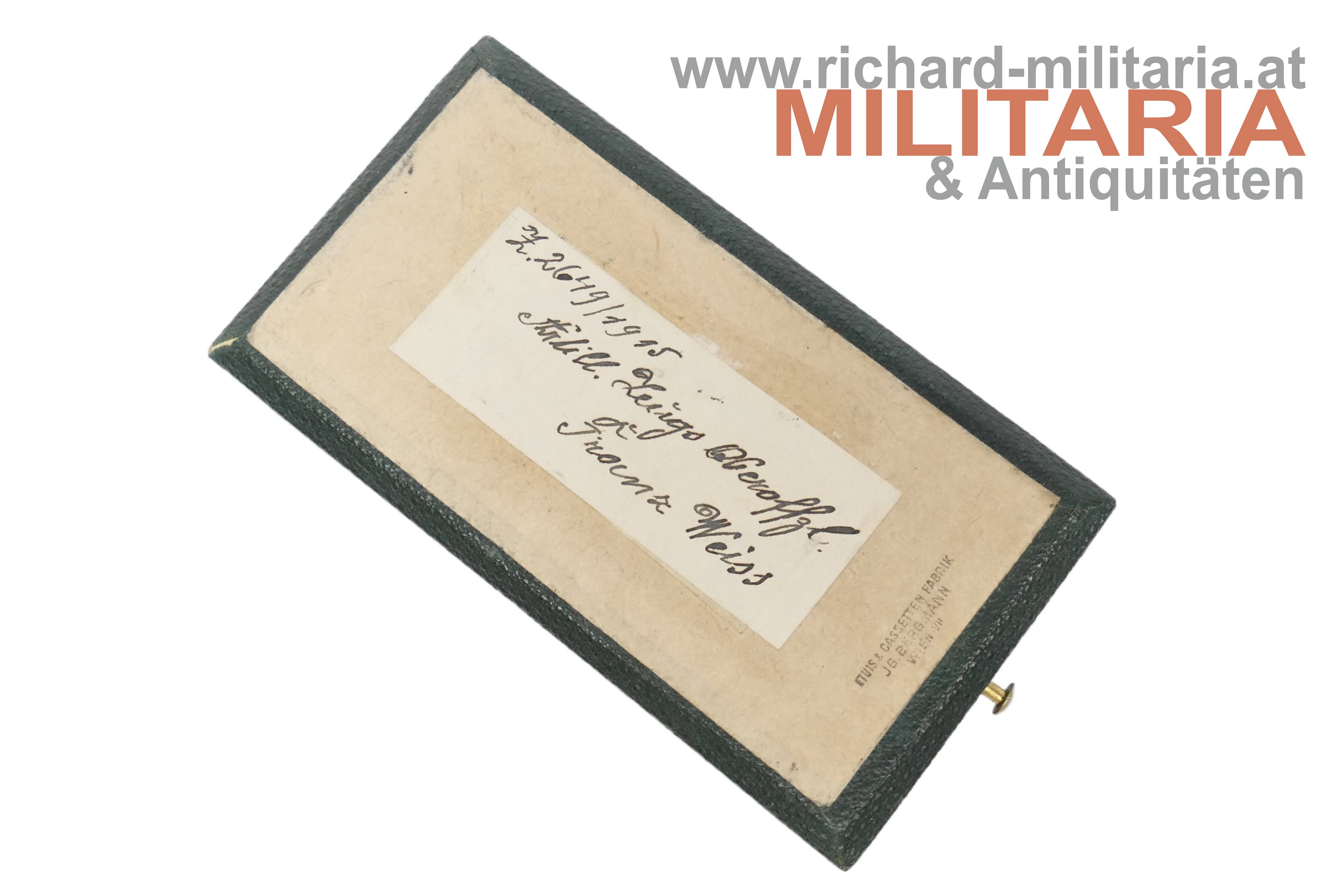 k.u.k. Etui zum Goldenen Verdienstkreuz mit der Krone