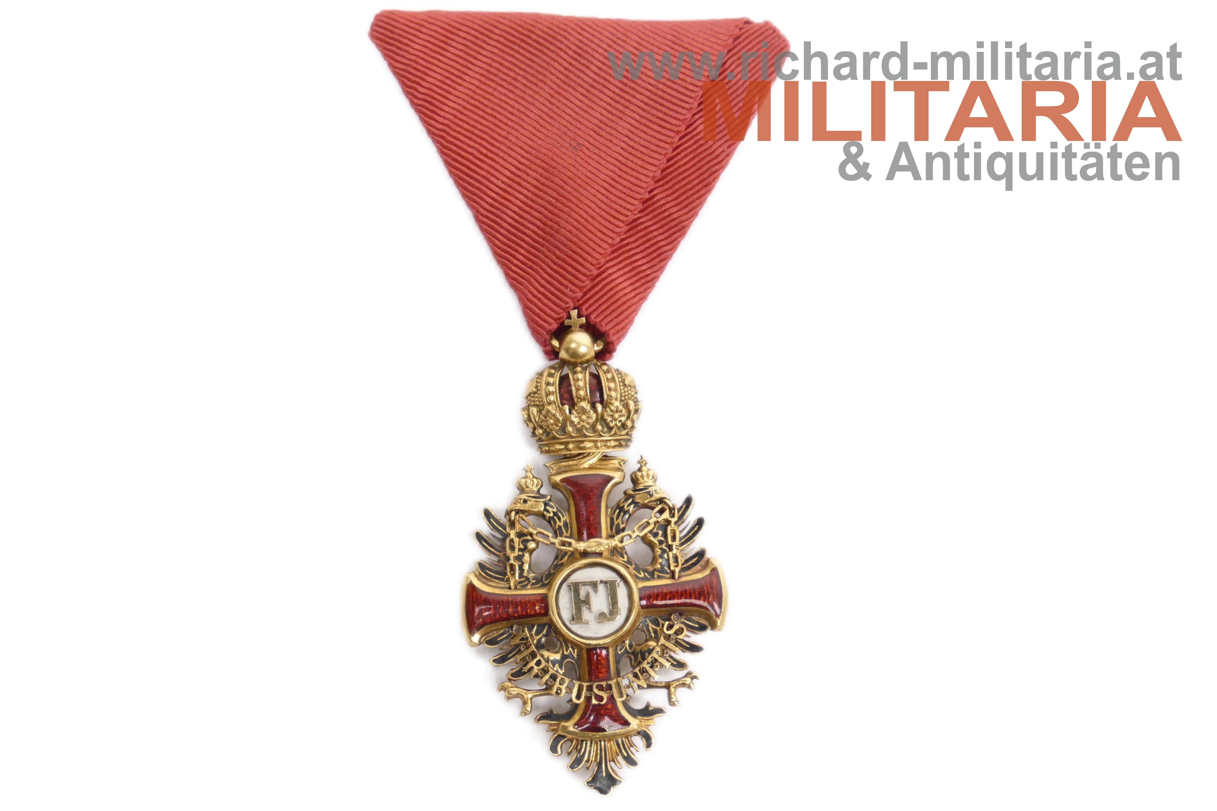 k.u.k. Franz Josef-Orden Ritterkreuz - GOLD - V. Mayer - MINT