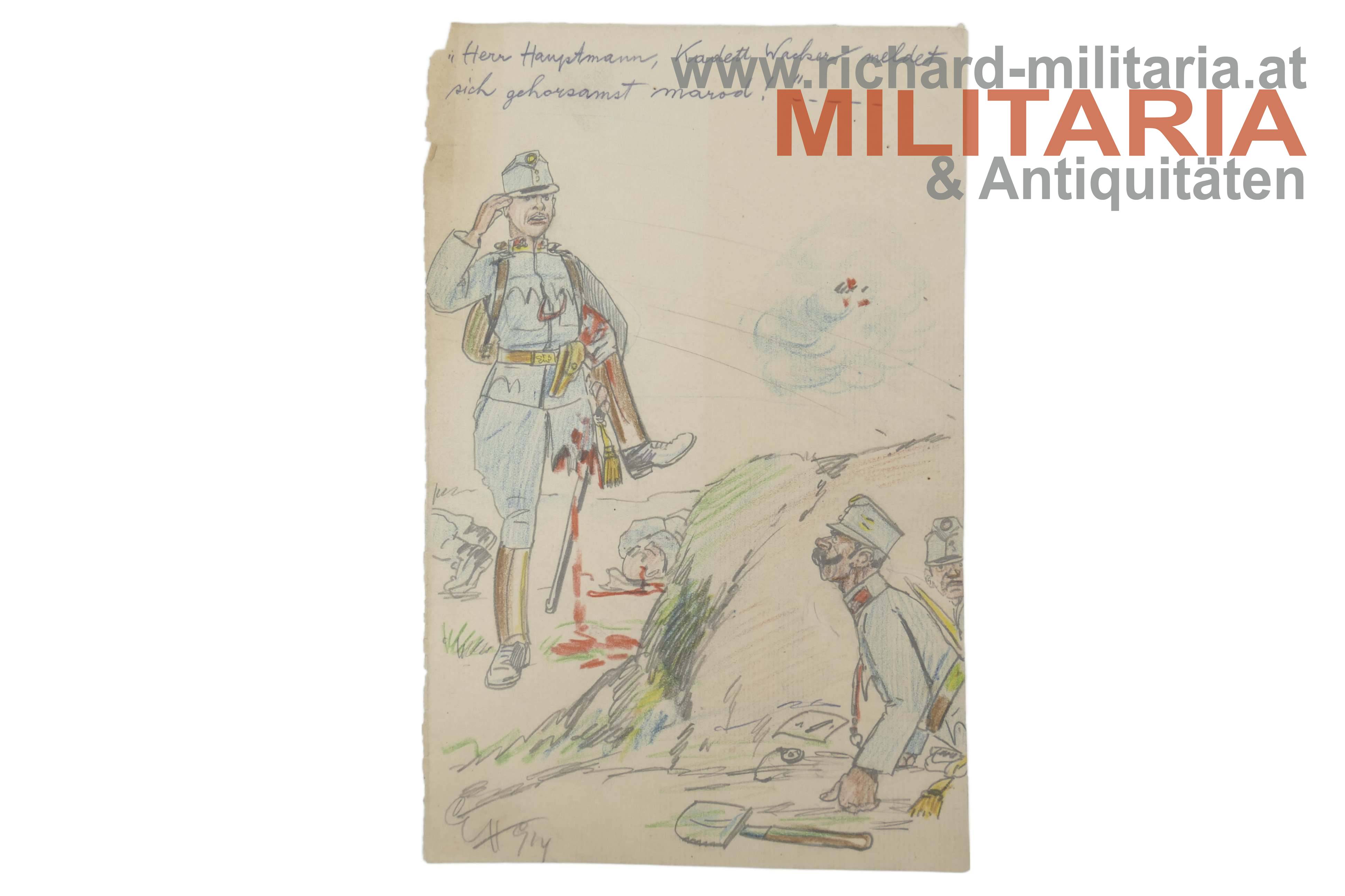 Konvolut - Kriegszeichnungen - Emil Hübl