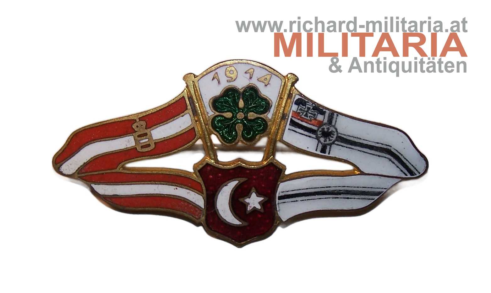 k.u.k. patriotisches Abzeichen - österr. & deut. Kriegsmarine - Türkei - 1914