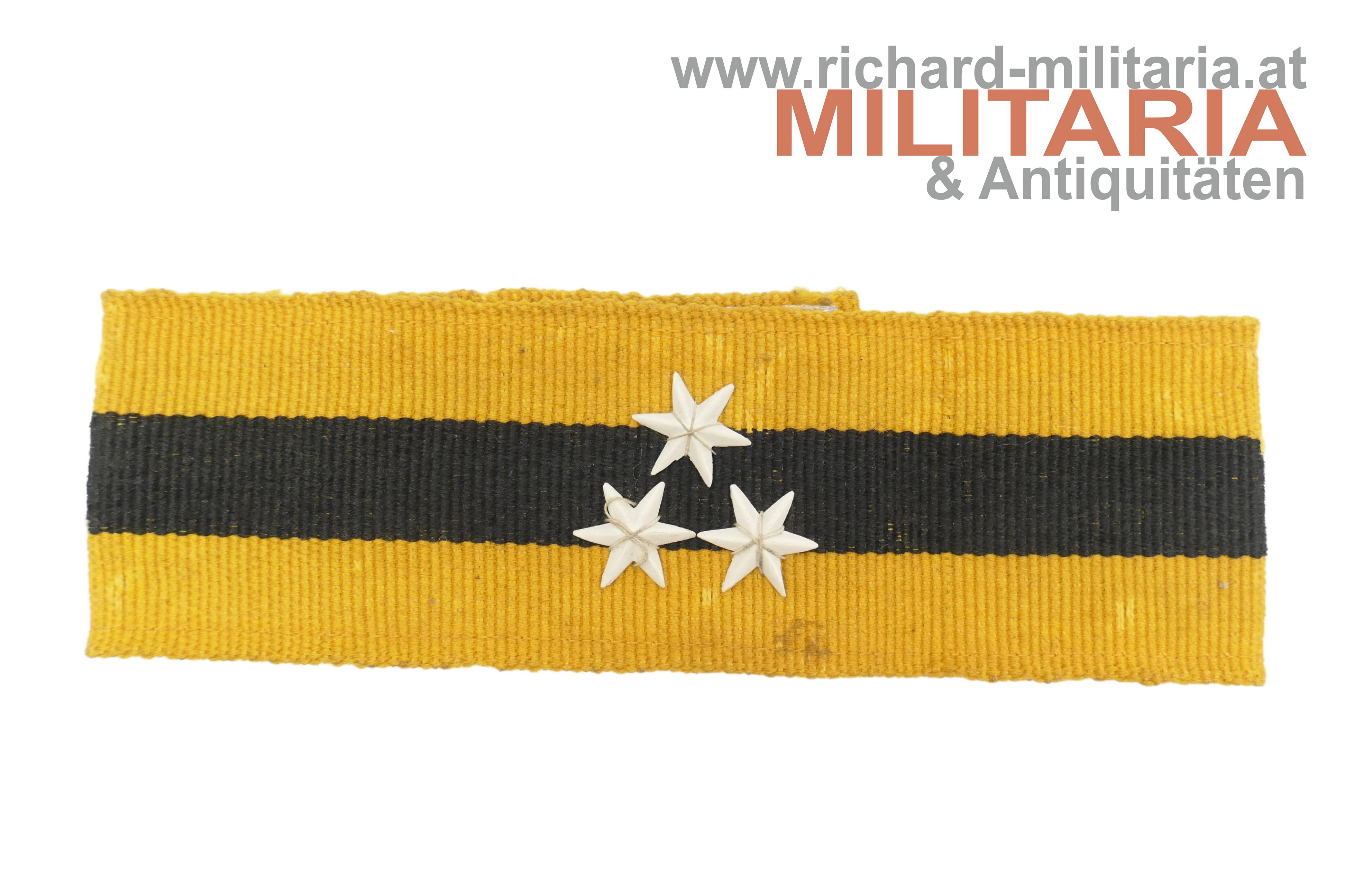 k.k. Armbinde für einen Zugsführer - Landwehr-Monturdepotstempel 1912