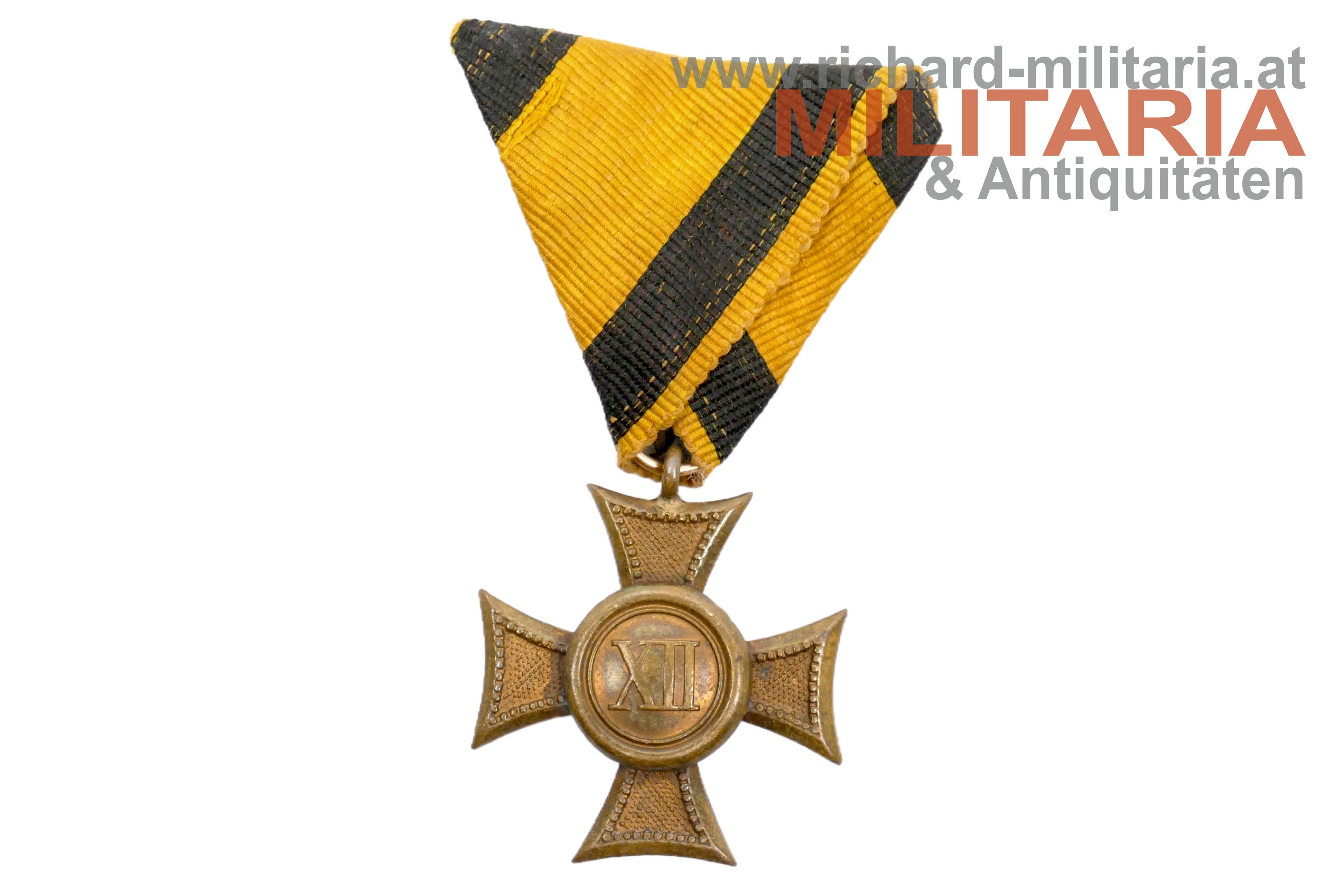 k.u.k. Militärdienstzeichen 2. Klasse "XII" (12 Jahre)