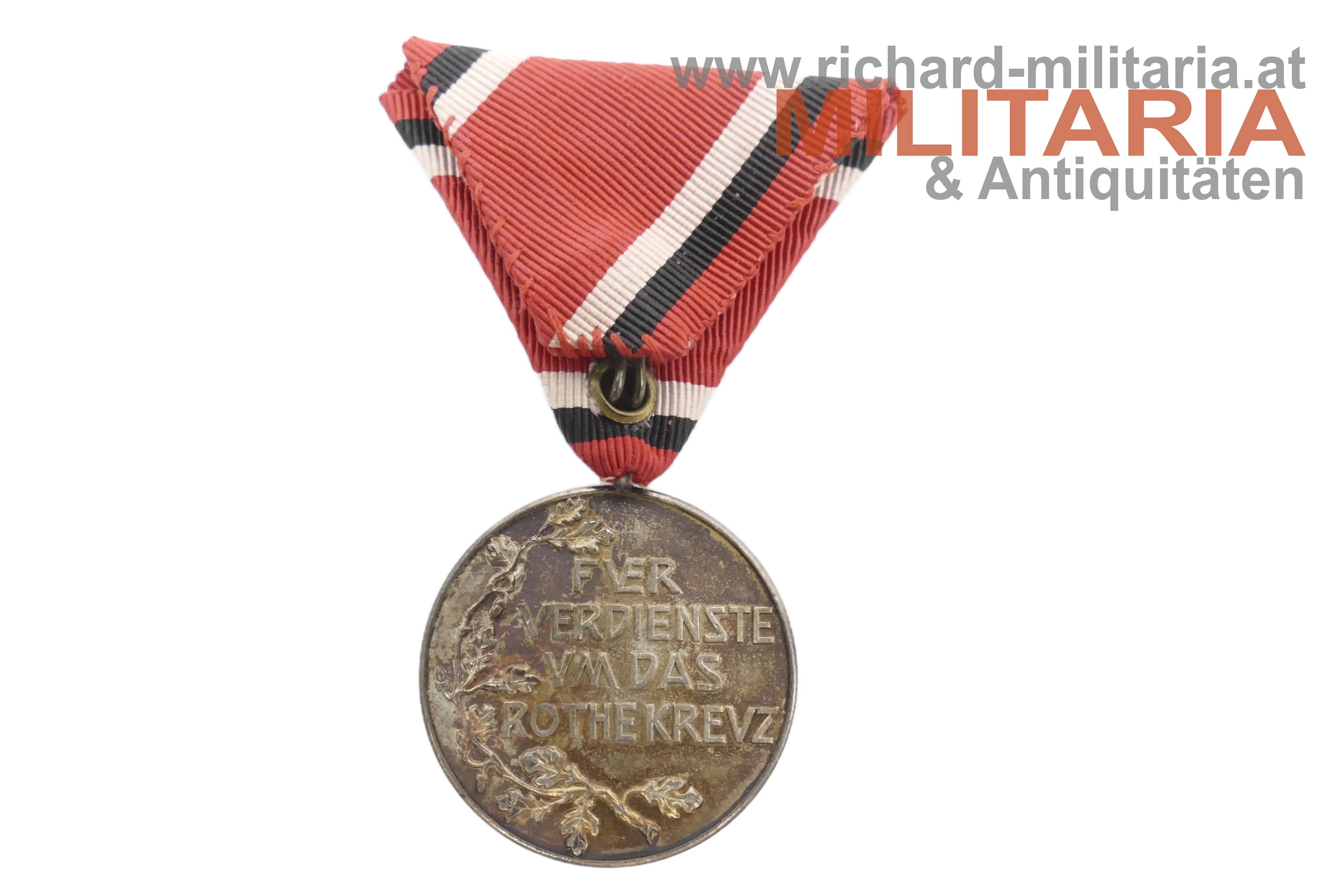 Preußen - Rotes Kreuz Medaille 2. Klasse - österreichische Trageweise