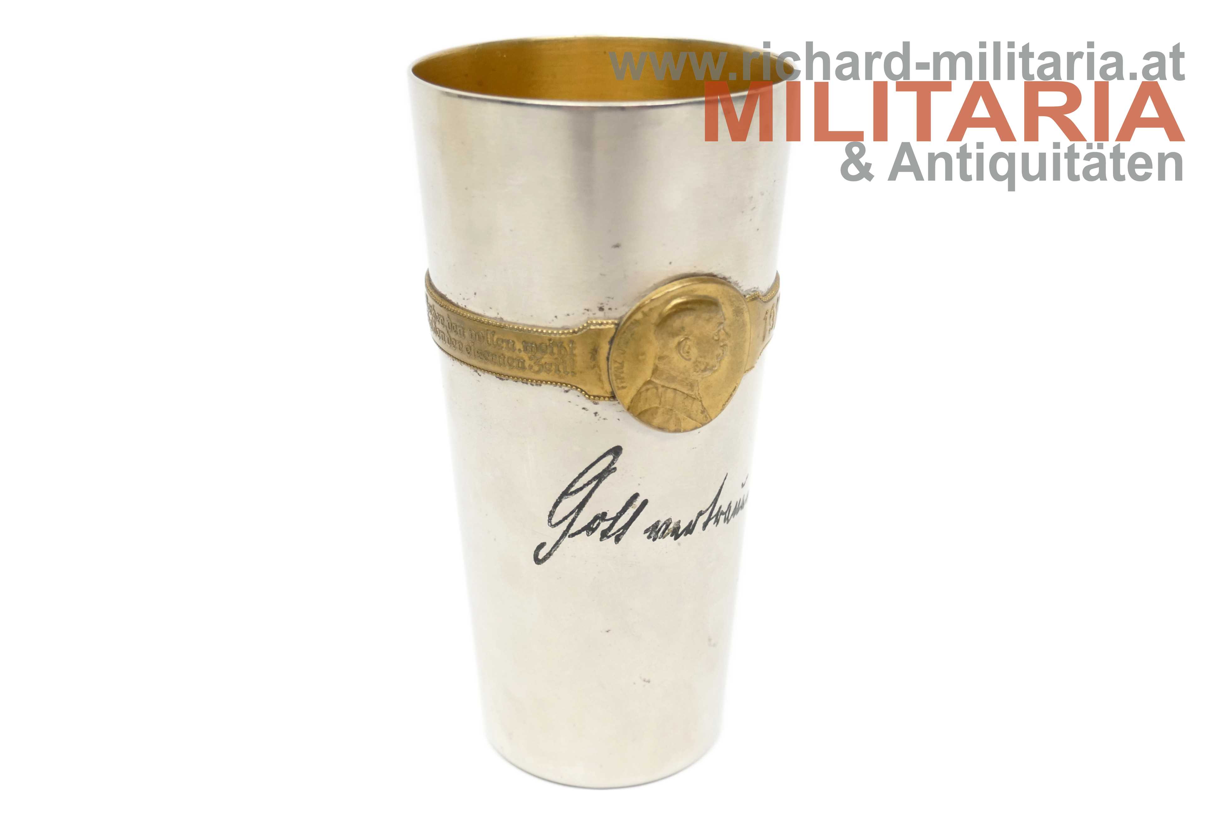 k.u.k. Kriegsbecher August von Mackensen "Gott vertrauen u. der eigenen Kraft"