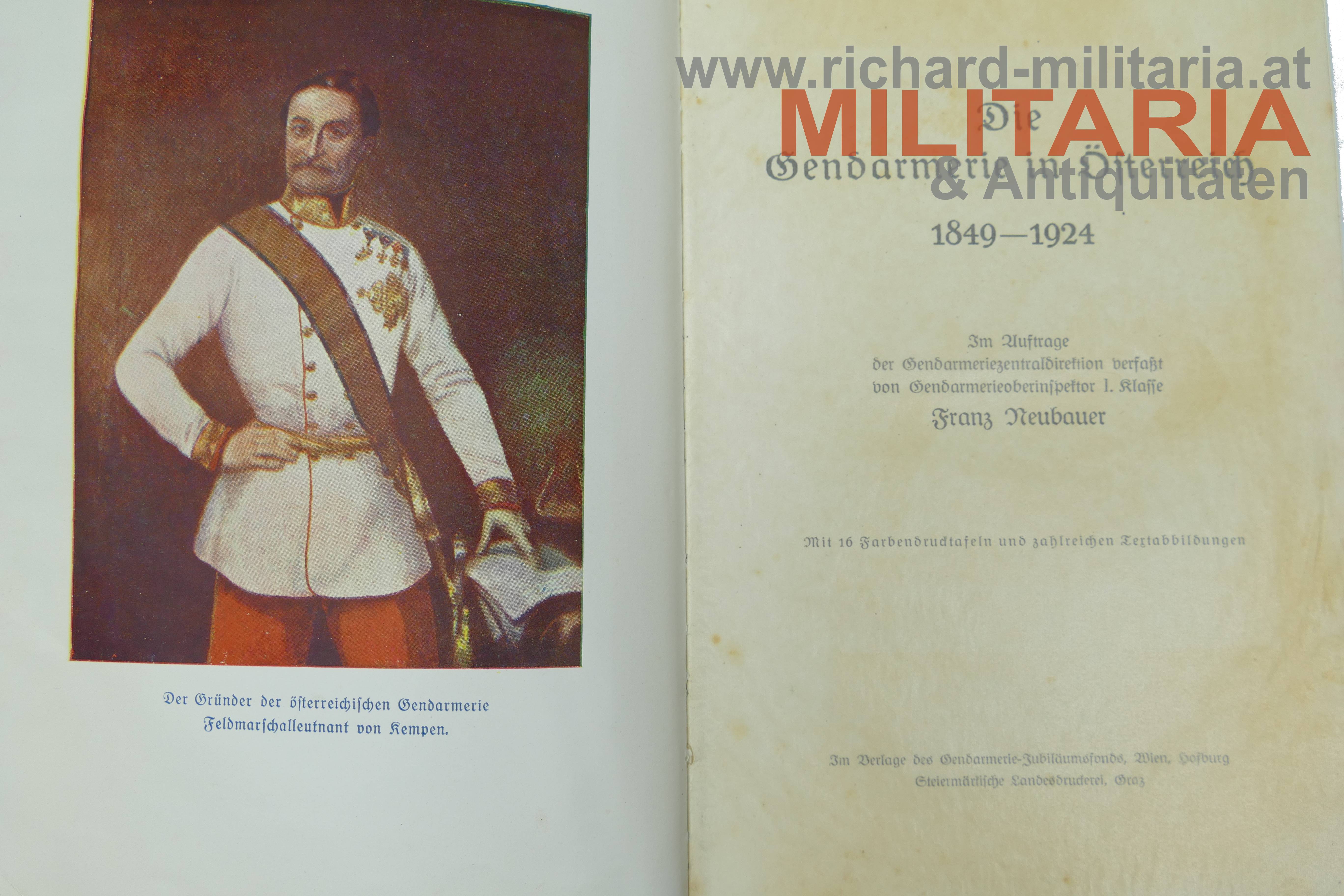 Gendarmerie in Österreich 1849-1924 (Ausgabe 1926) 