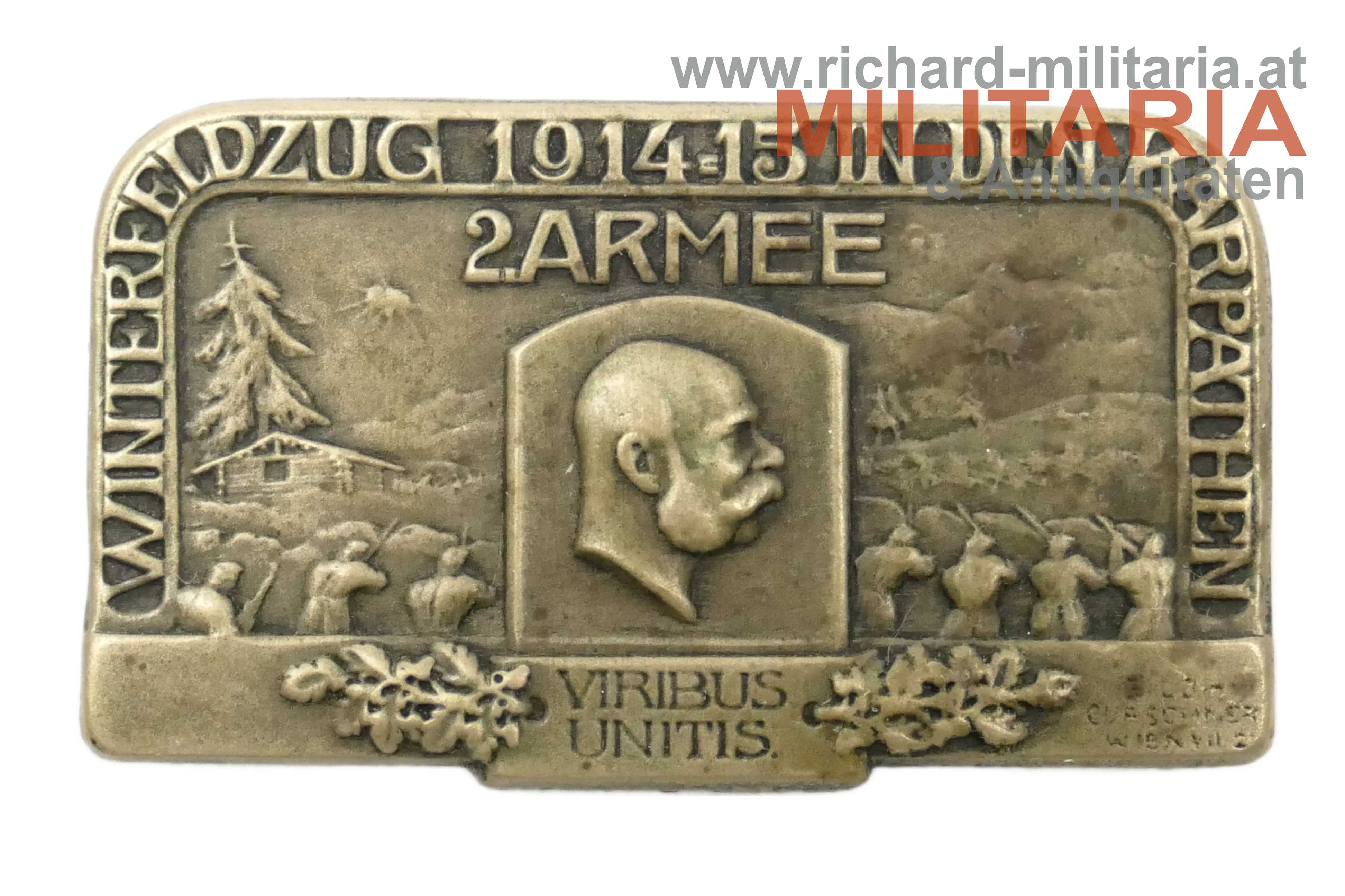 k.u.k. Kappenabzeichen - 2. Armee - Winterfeldzug 1914/15 i . d. Karpathen