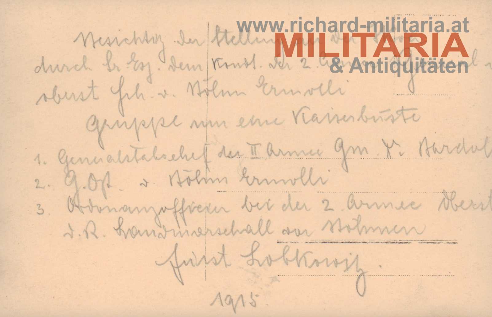 k.u.k. IR 67 - GenObst. Böhm-Ermolli bei Frontbesuch 1915