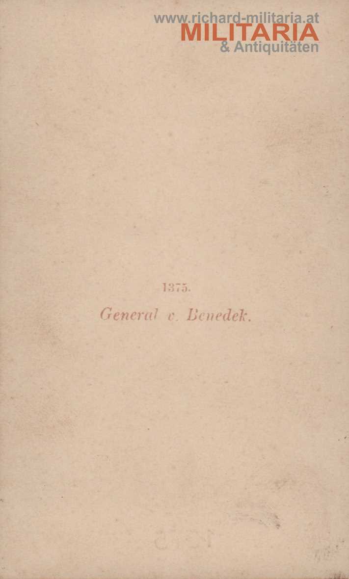 k.u.k. Hartkartonfoto - General v. Benedek - MMTO-Kommandeur
