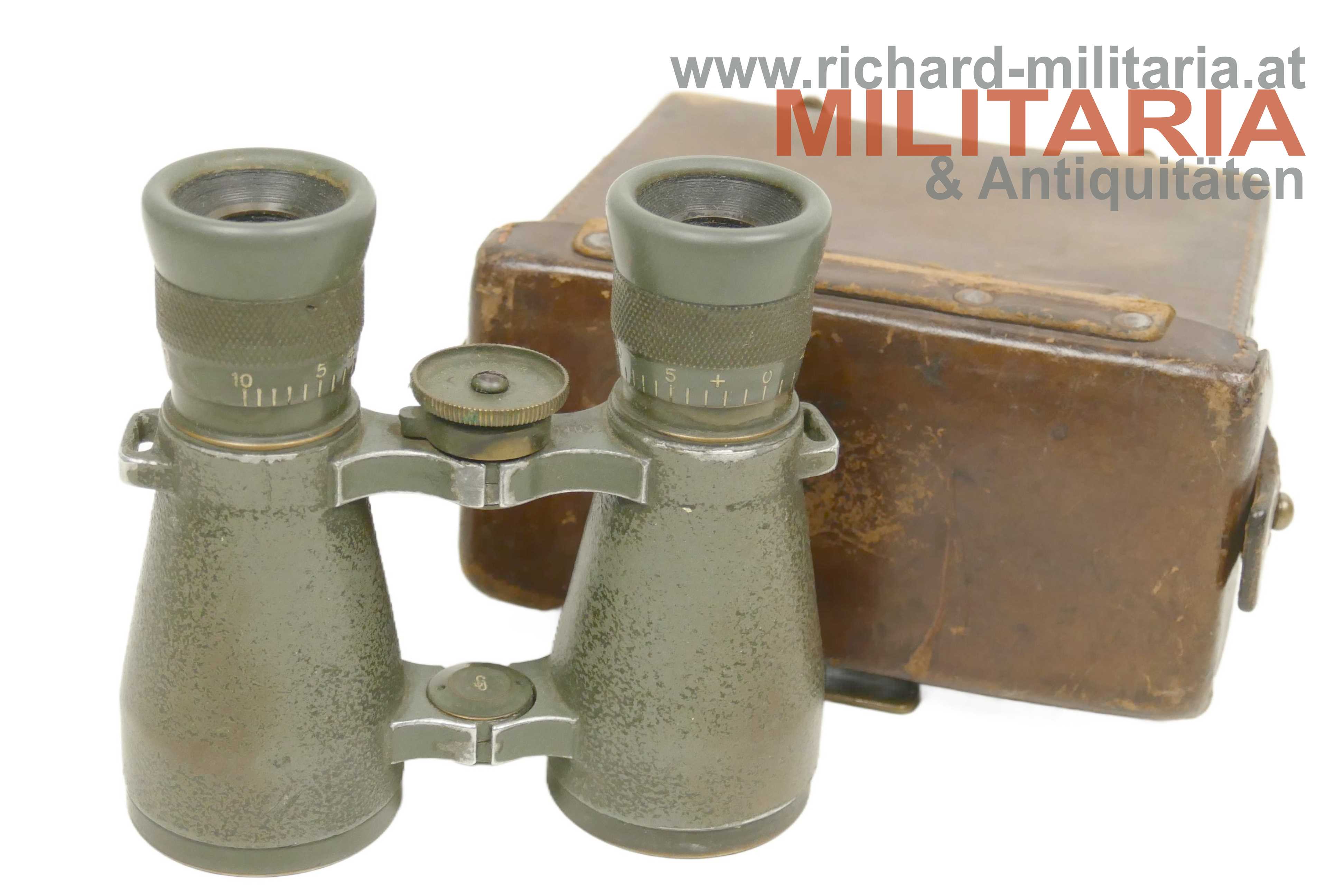 1. Weltkrieg - Fernglas 08 - C.P. Goerz mit Lederköcher