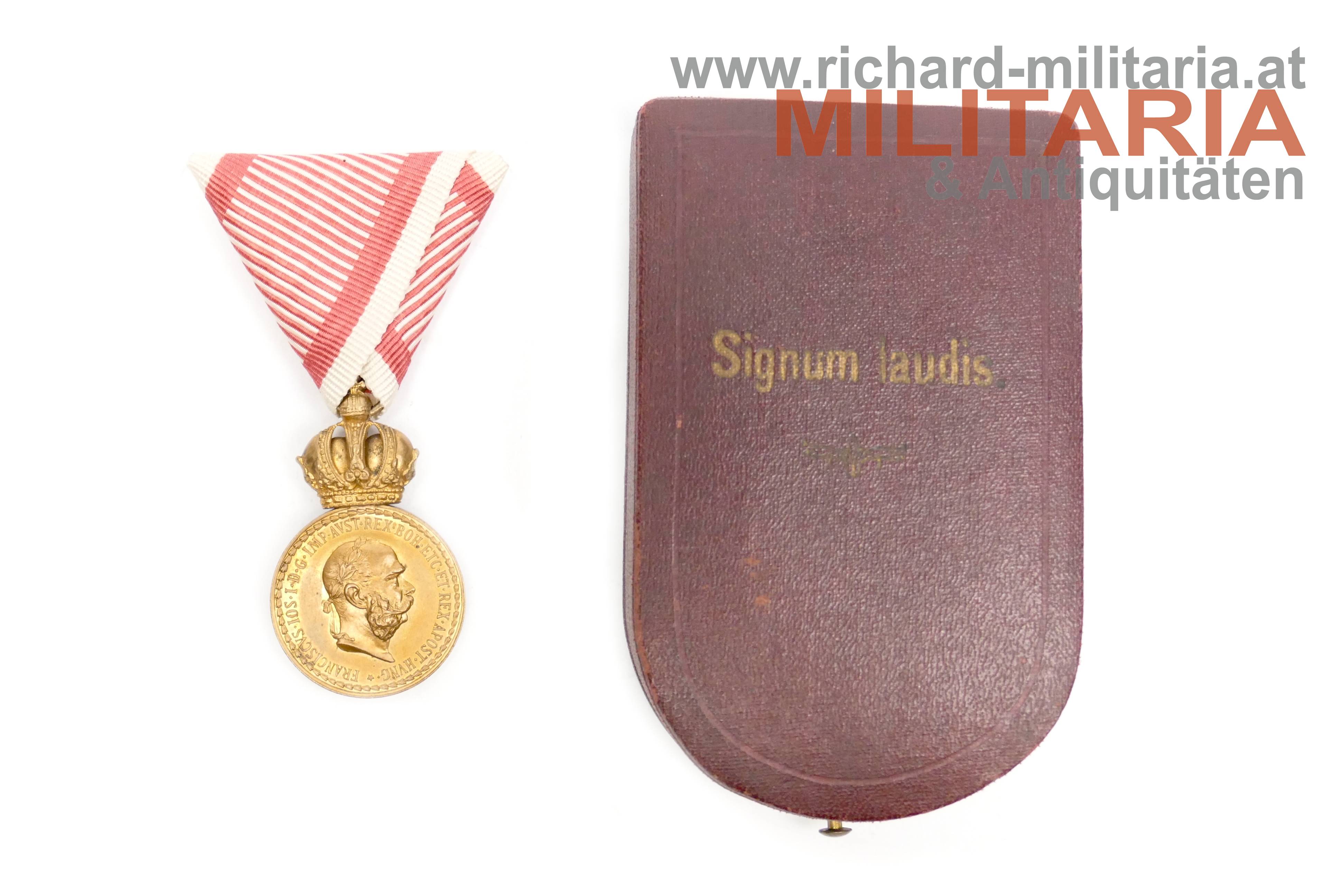 k.u.k. Bronzene Militärverdienstmedaille FJ1 mit Etui - Tiller