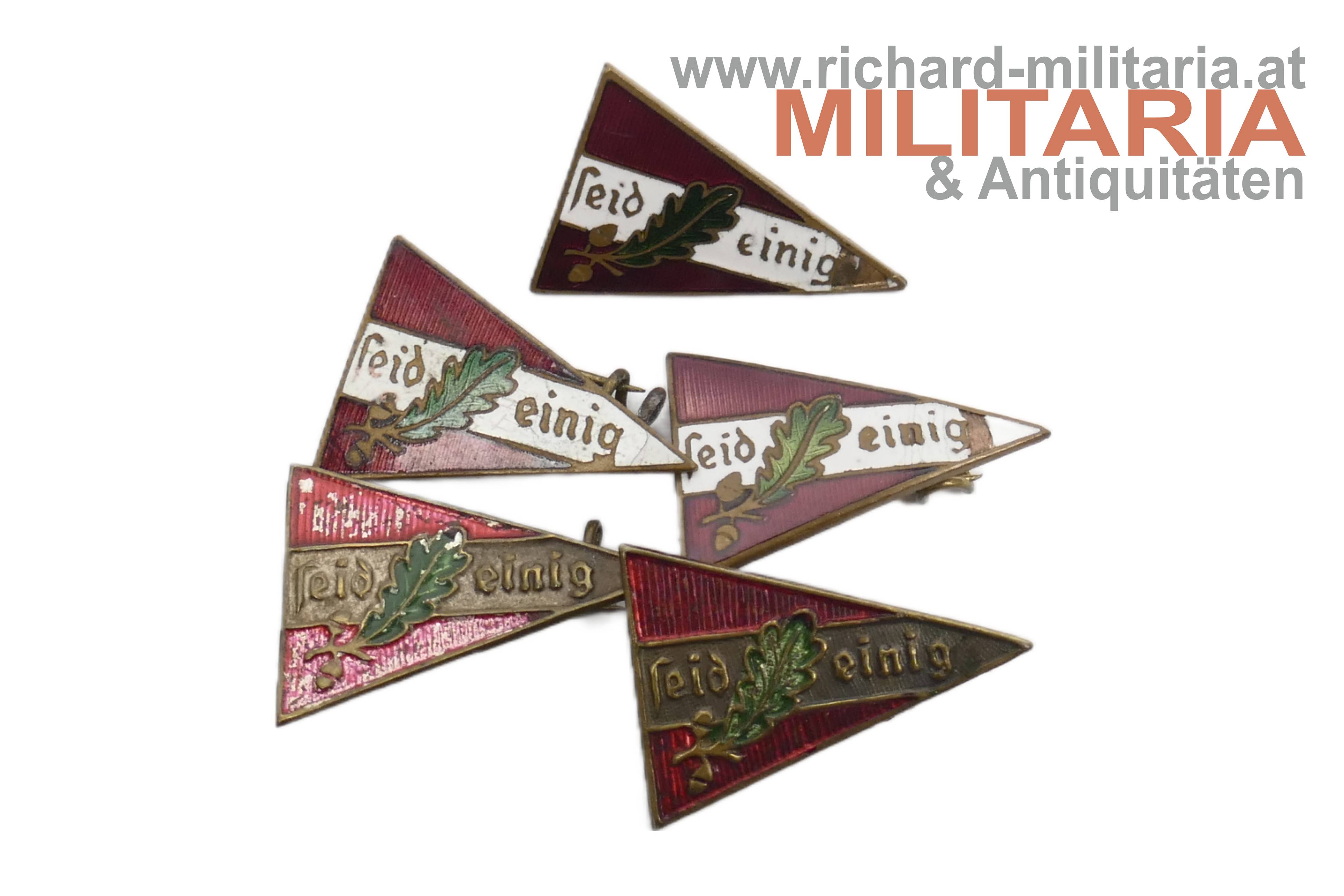 Konvolut Vaterländische Front - Schülerabzeichen "seid einig"