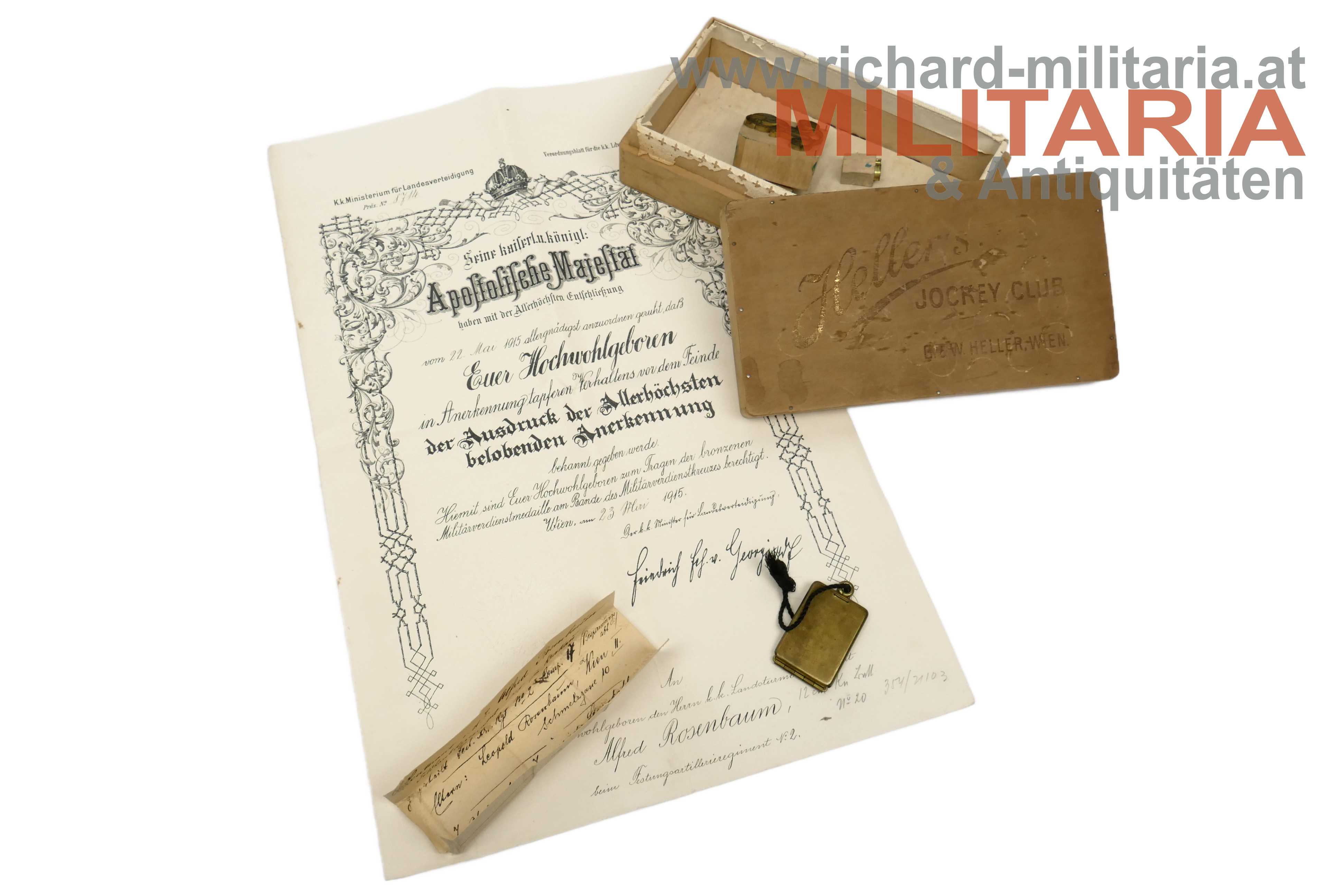 k.k. Nachlass - Landsturmoberleutnant Alfred Rosenbaum