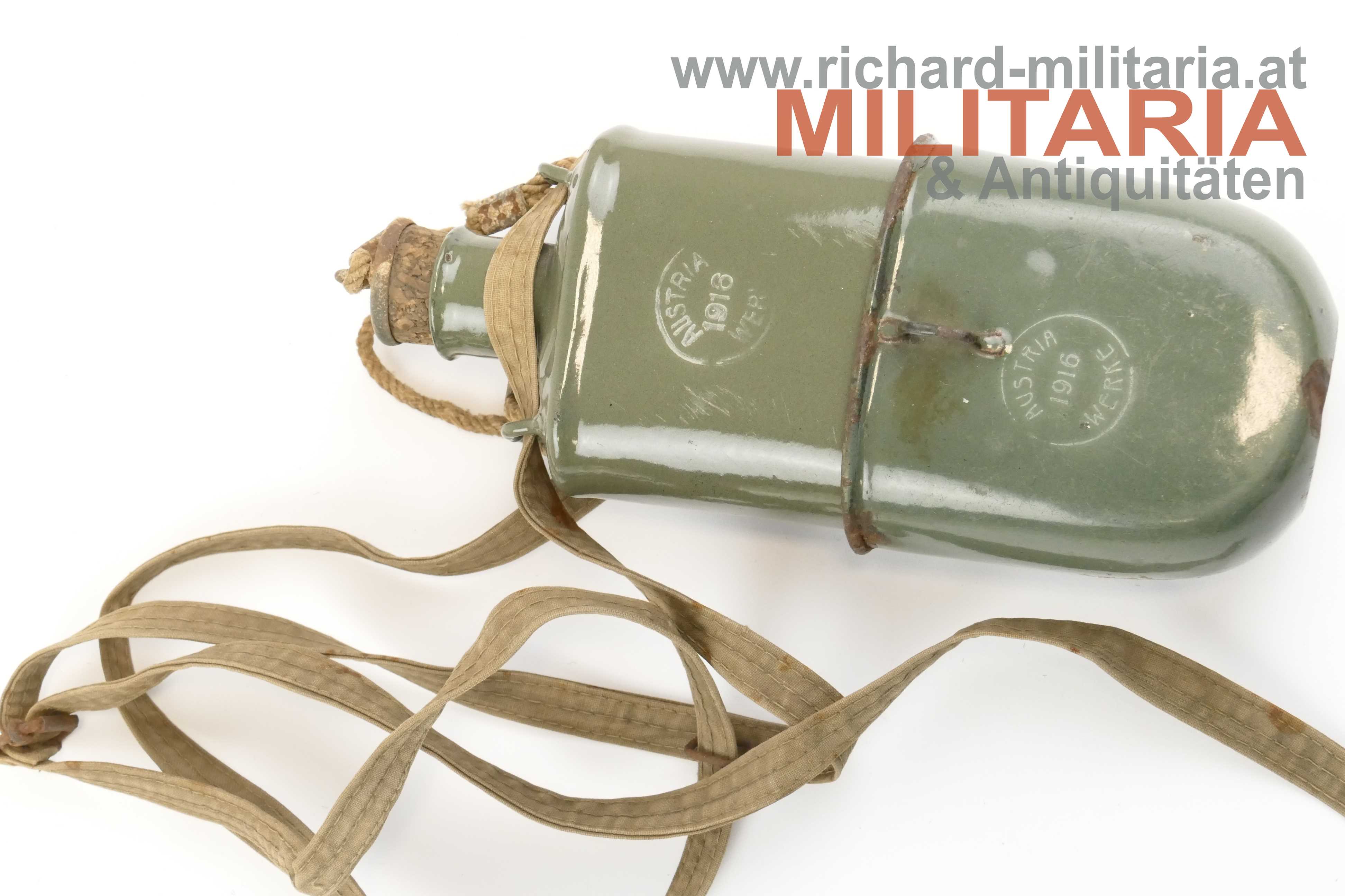 k.u.k. Feldflasche mit Becher - komplett - herstellergleich
