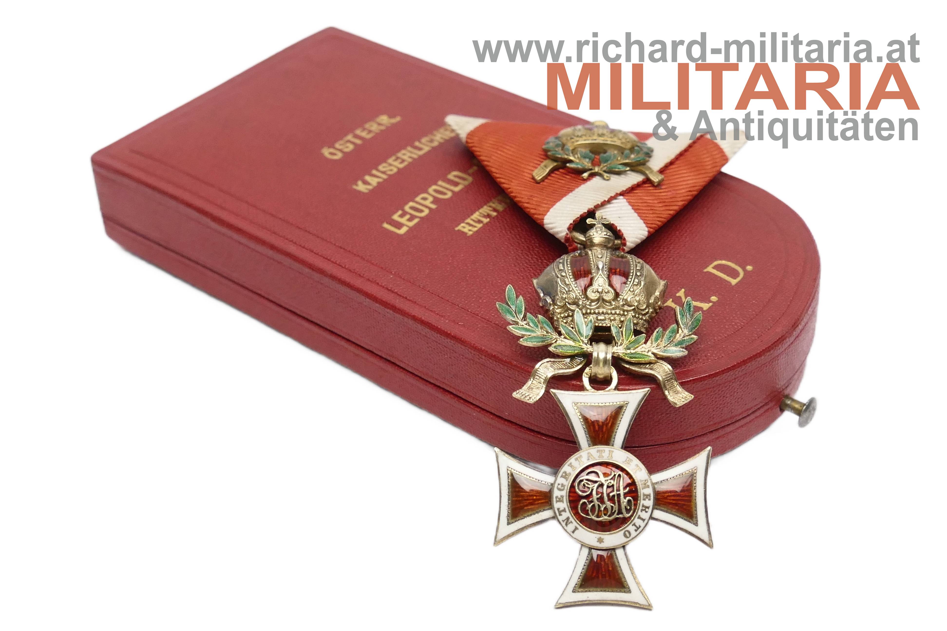 Leopold Orden Ritterkreuz KD - Kleindekoration 2. Klasse KD - Etui - SILBER