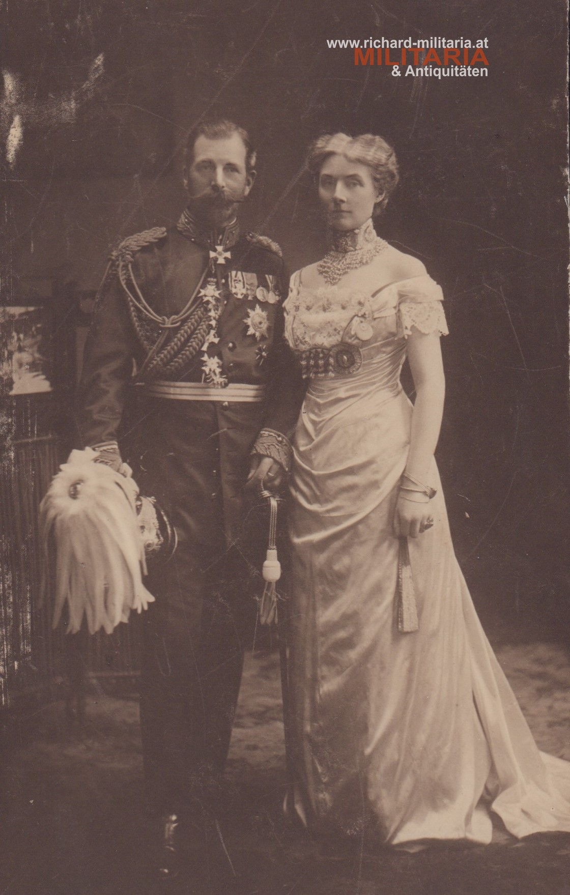 Preussen Generalleutnant Ludwig Freiherr von Ompteda mit seiner Frau Florence von Stieglitz