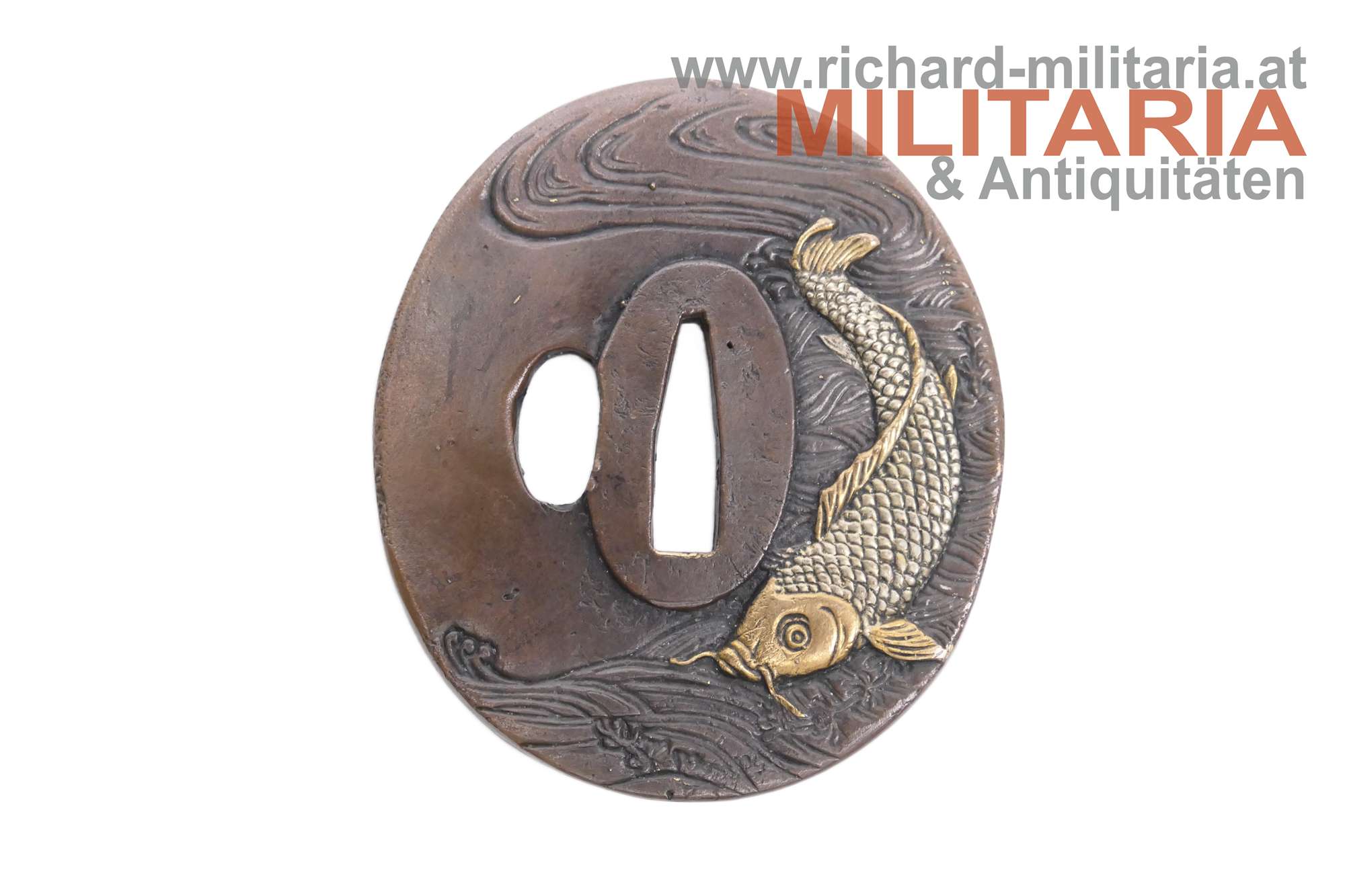 Japan Tsuba "Karpfen im Wasser" - signiert