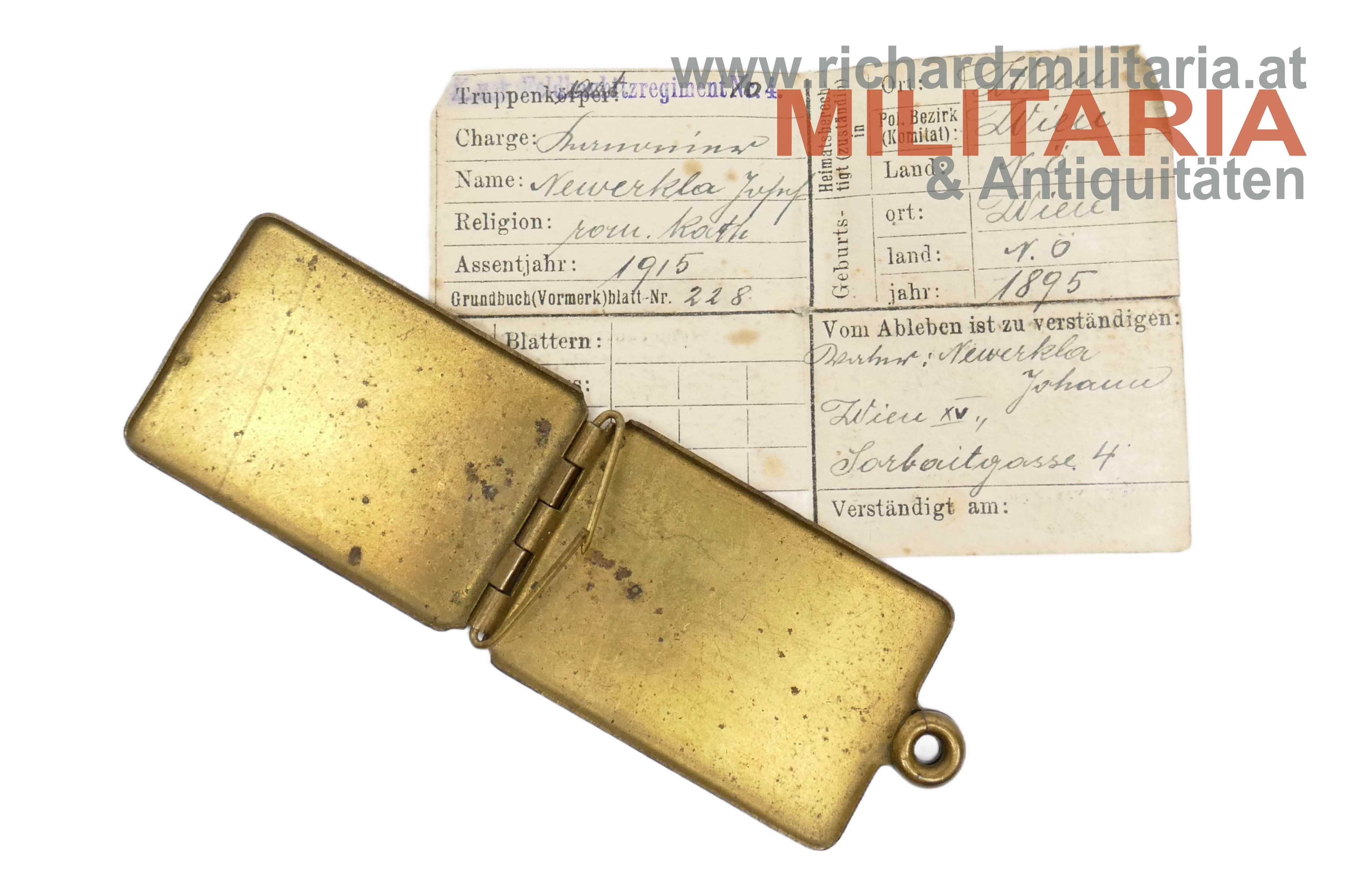 k.u.k. Legitimationskapsel Feldhaubitz-Regiment Nr. 4 