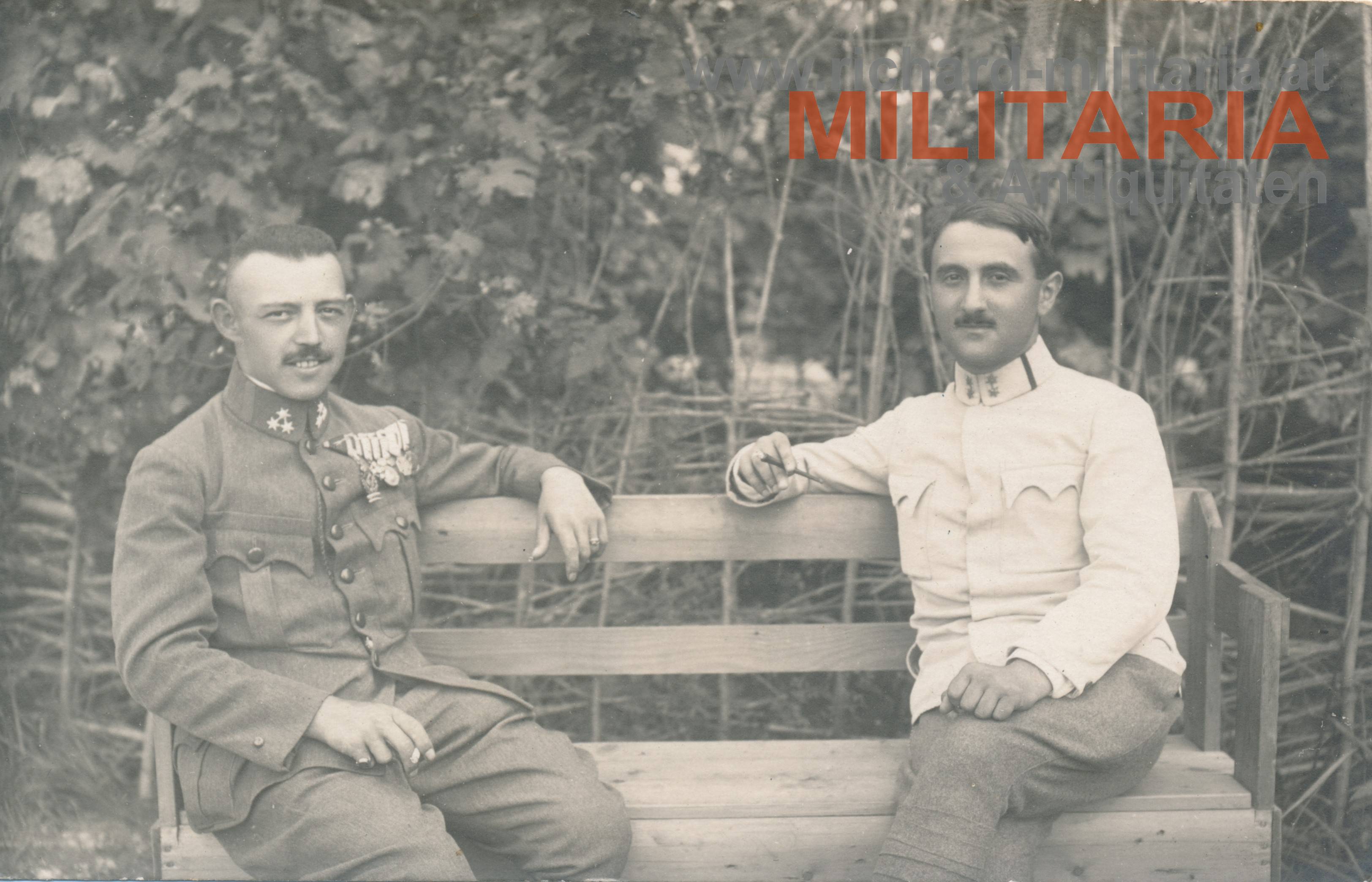 k.u.k. Foto - Karlsbluse und weiße Sommerbluse - Piavegegend 1918