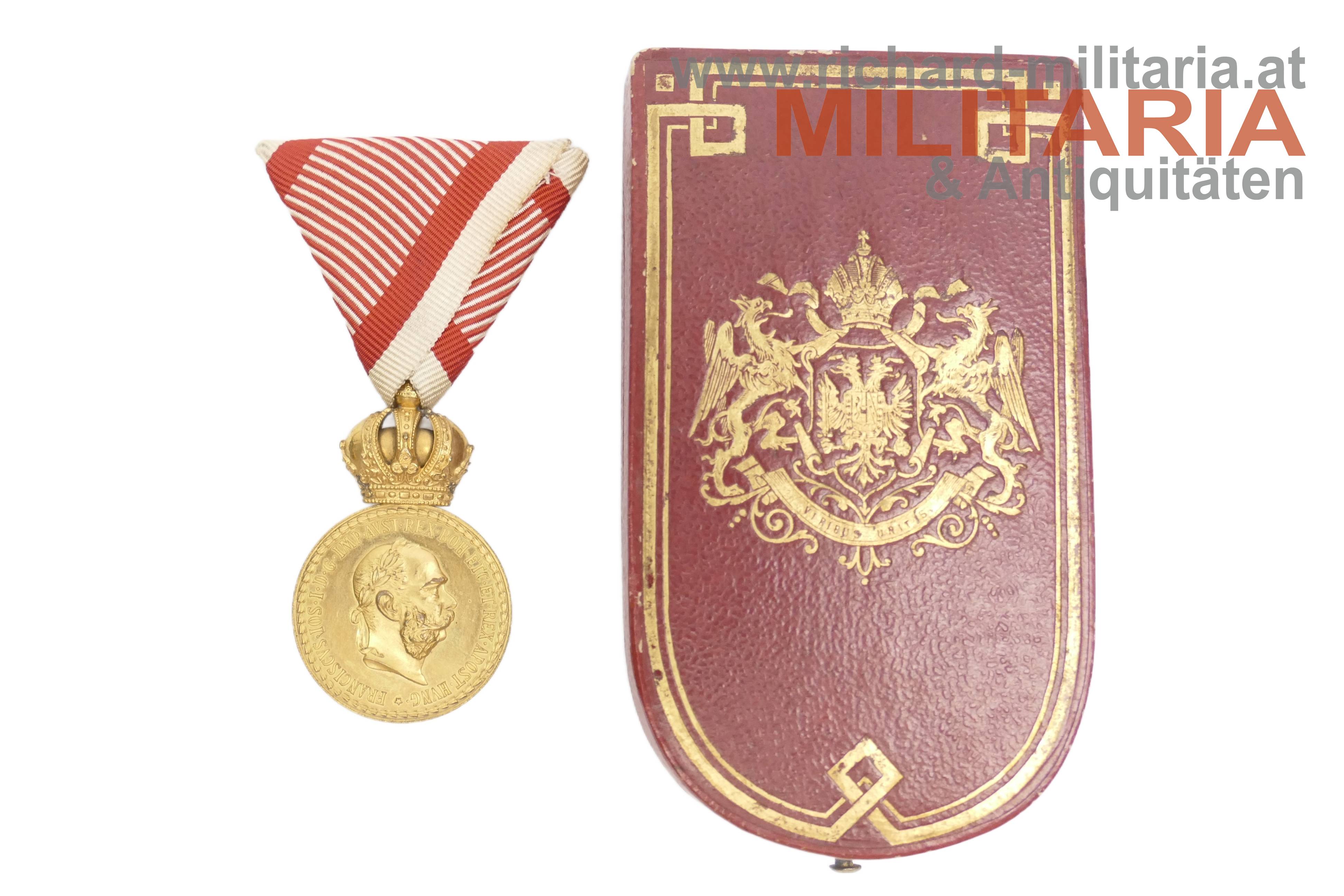 k.u.k. Bronzene Militärverdienstmedaille Kaiser Franz Joseph mit Etui 