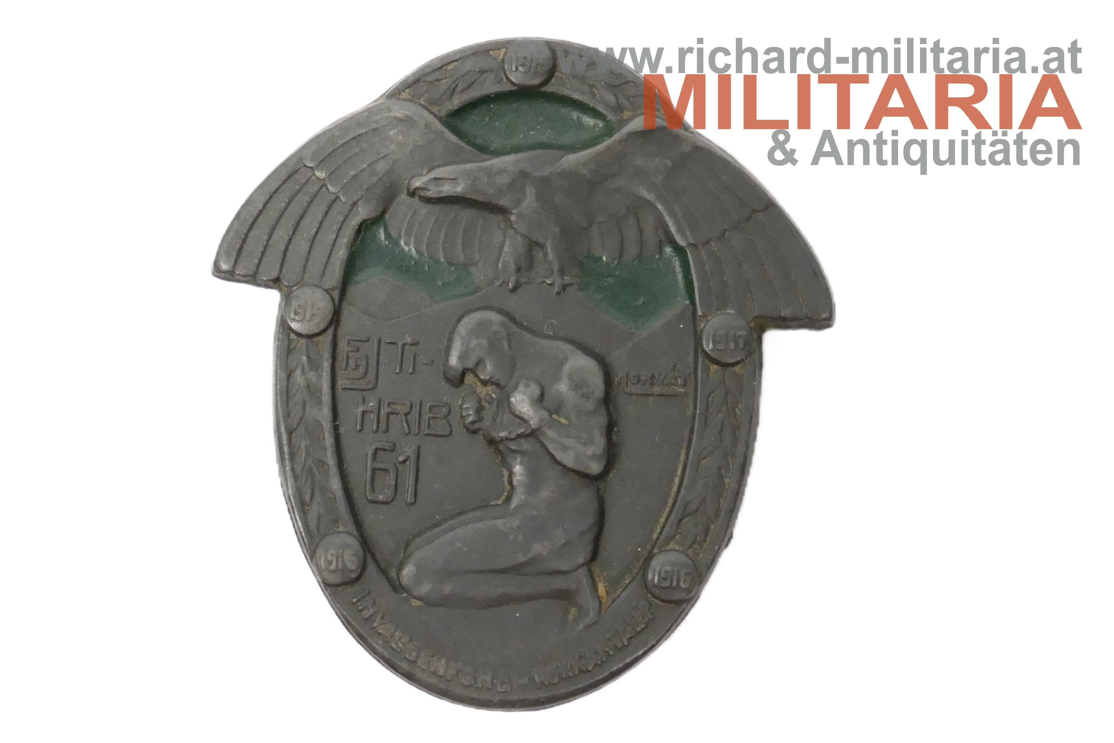 k.u.k. Kappenabzeichen IR 61 - FAJ TI - HRIB 61