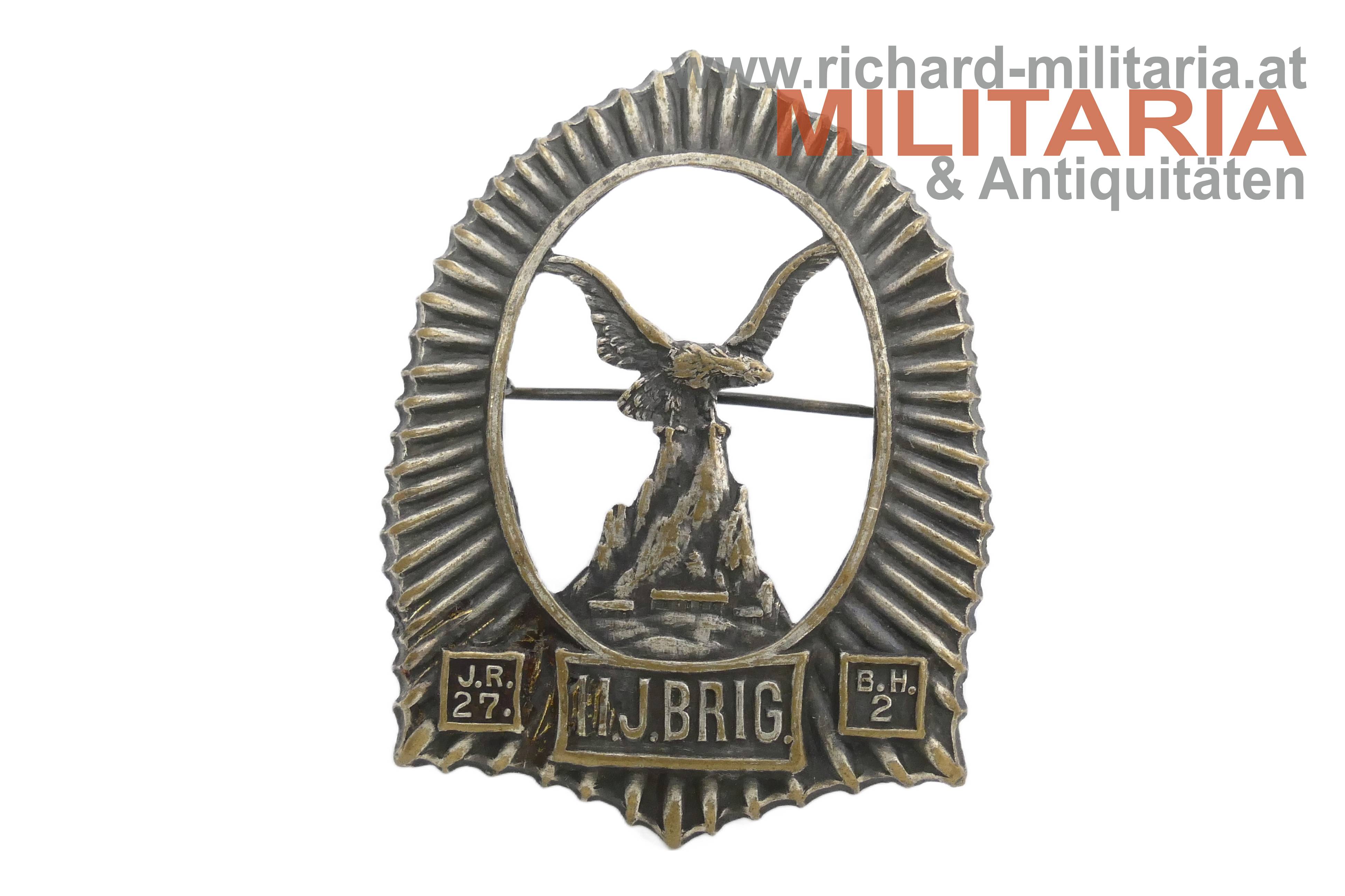 k.u.k. Kappenabzeichen - 11. Brigade - B.H. 2 - IR. 27