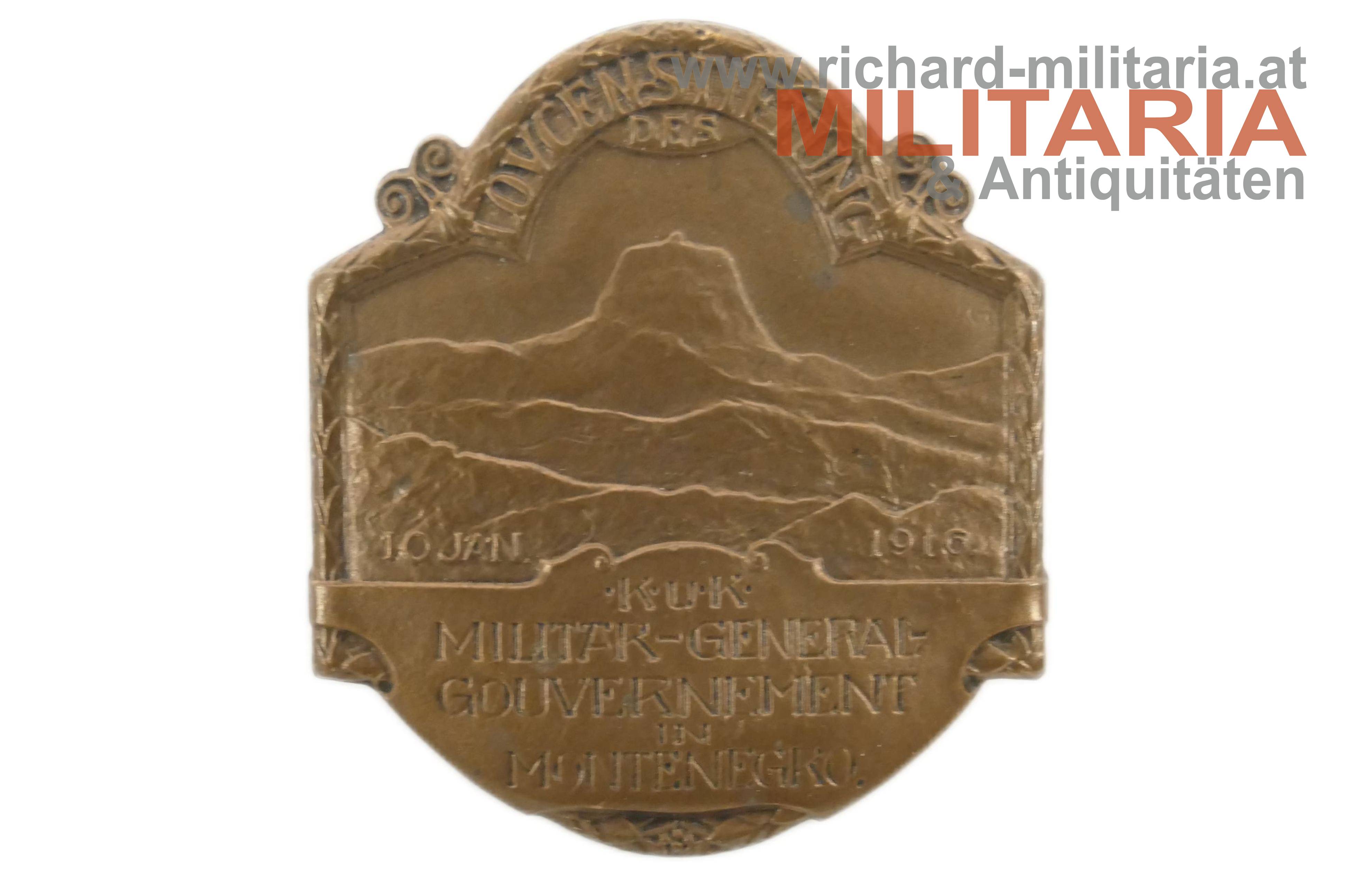 k.u.k. Kappenabzeichen - Lovcen-Stiftung d. Militär-General-Gouvernement i. Montenegro