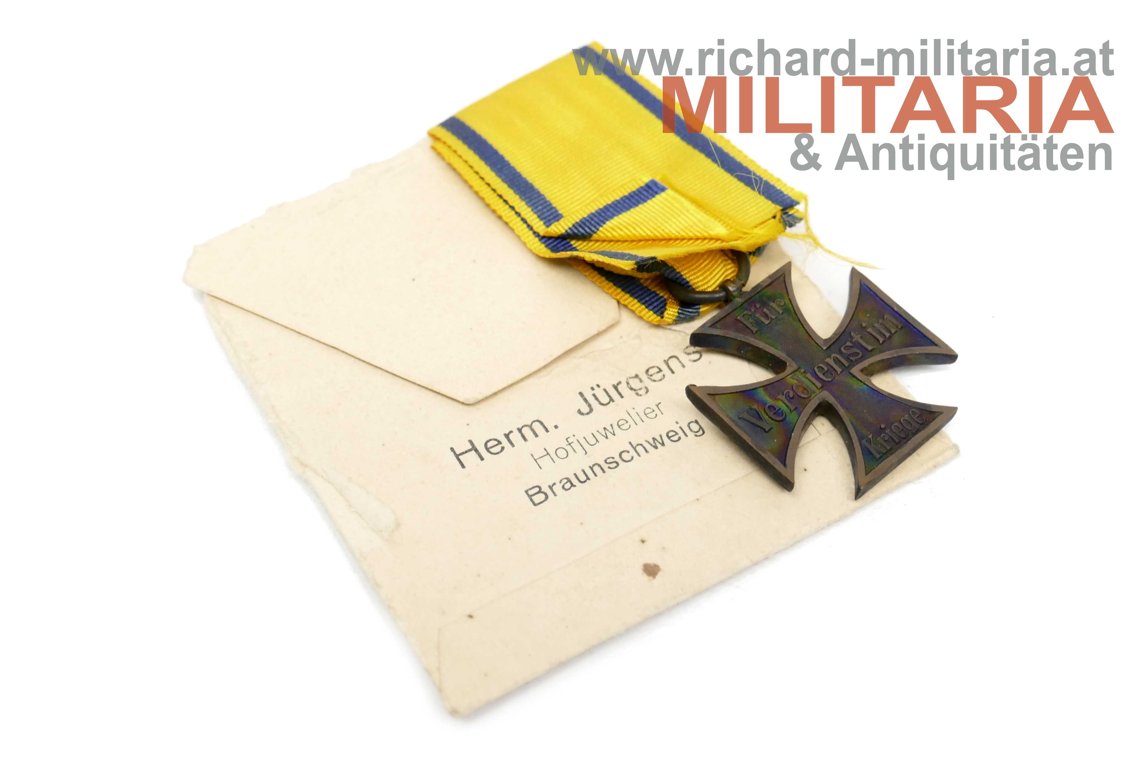 Braunschweig - Kriegsverdienstkreuz (2. Klasse) f. Nichtkämpfer mit Verleihungstüte