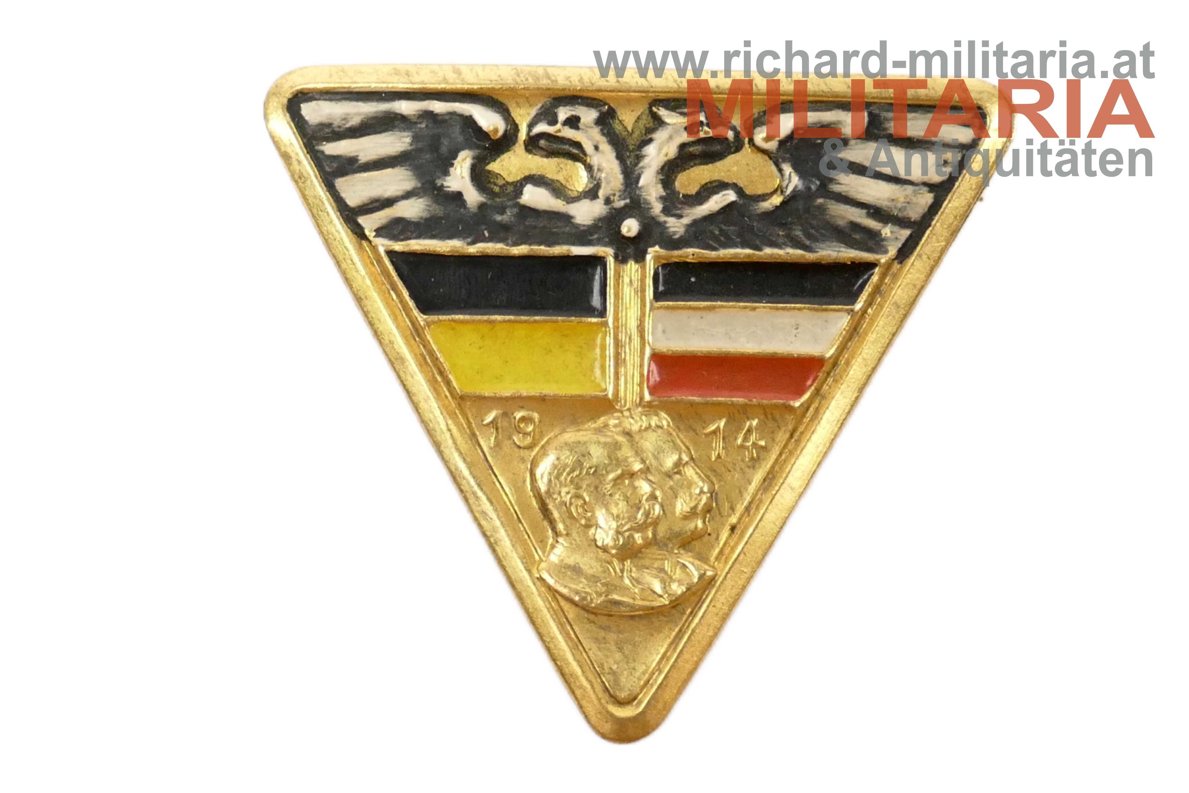 k.u.k. patriotisches Abzeichen - Kaiser Franz Josef u. Wilhelm - 1914 