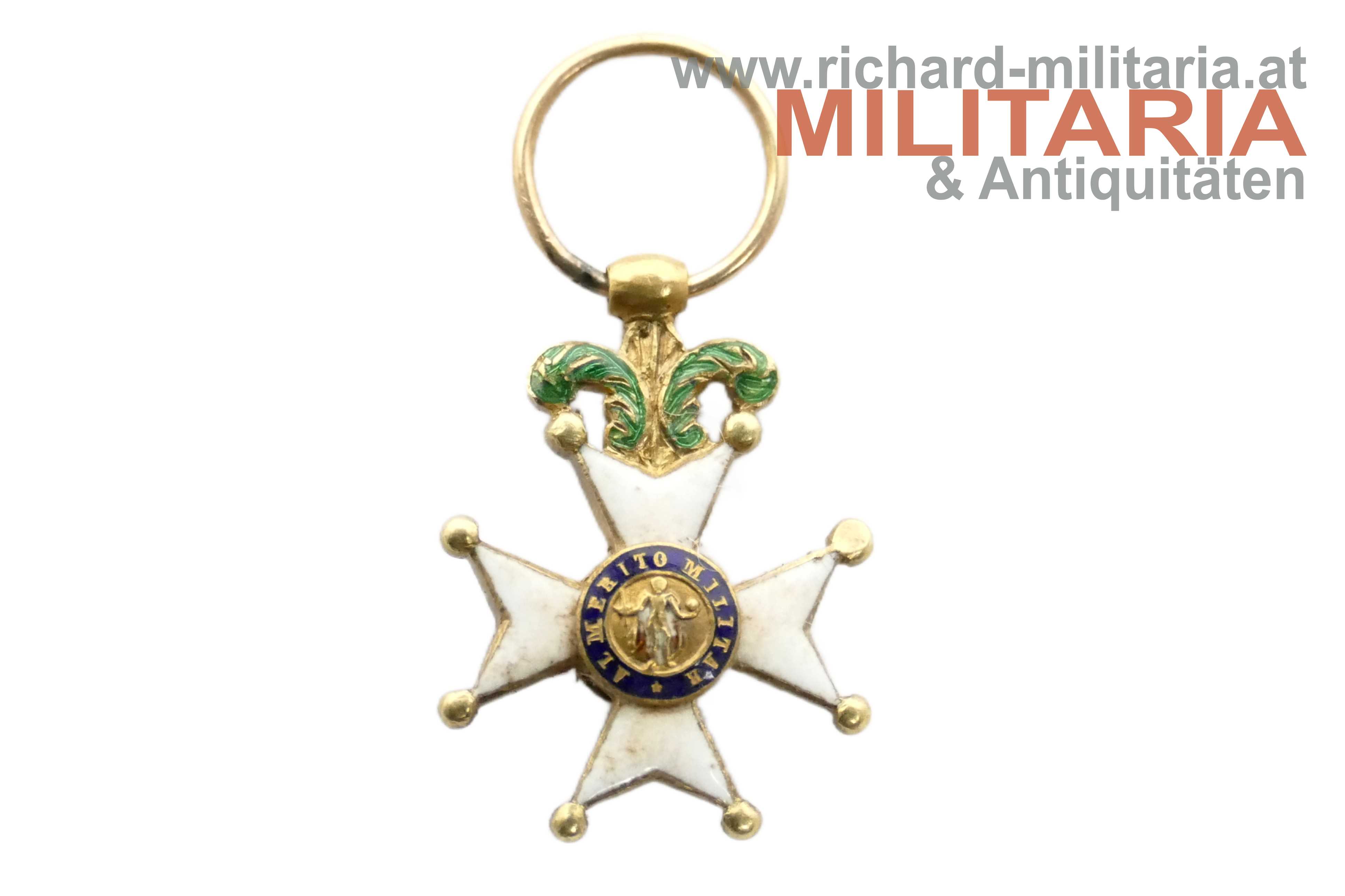 Spanien - St. Ferdinands-Orden Offizierskreuz 1. Klasse - MINIATUR - GOLD