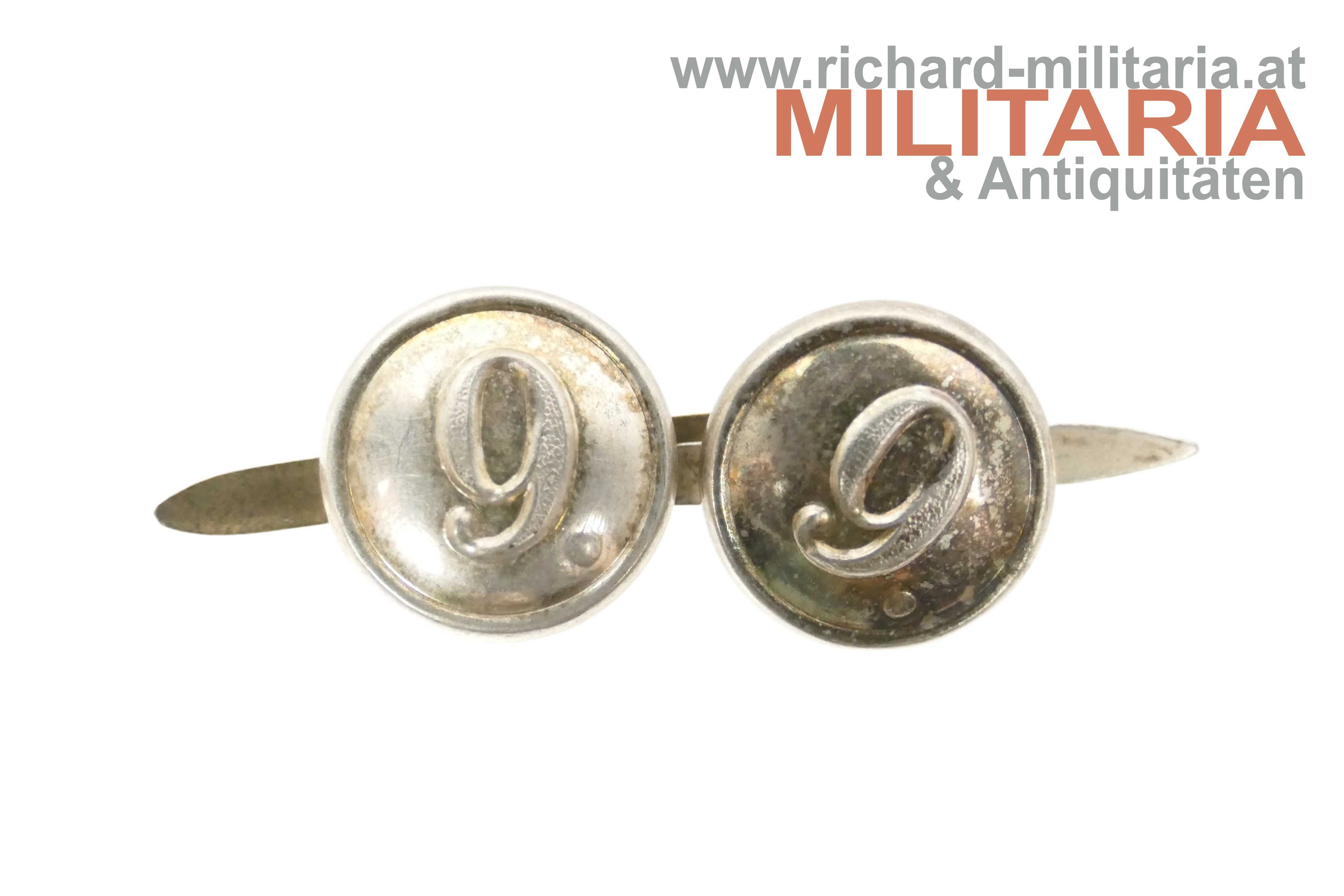 k.u.k. Kappenknöpfe "9." Silber