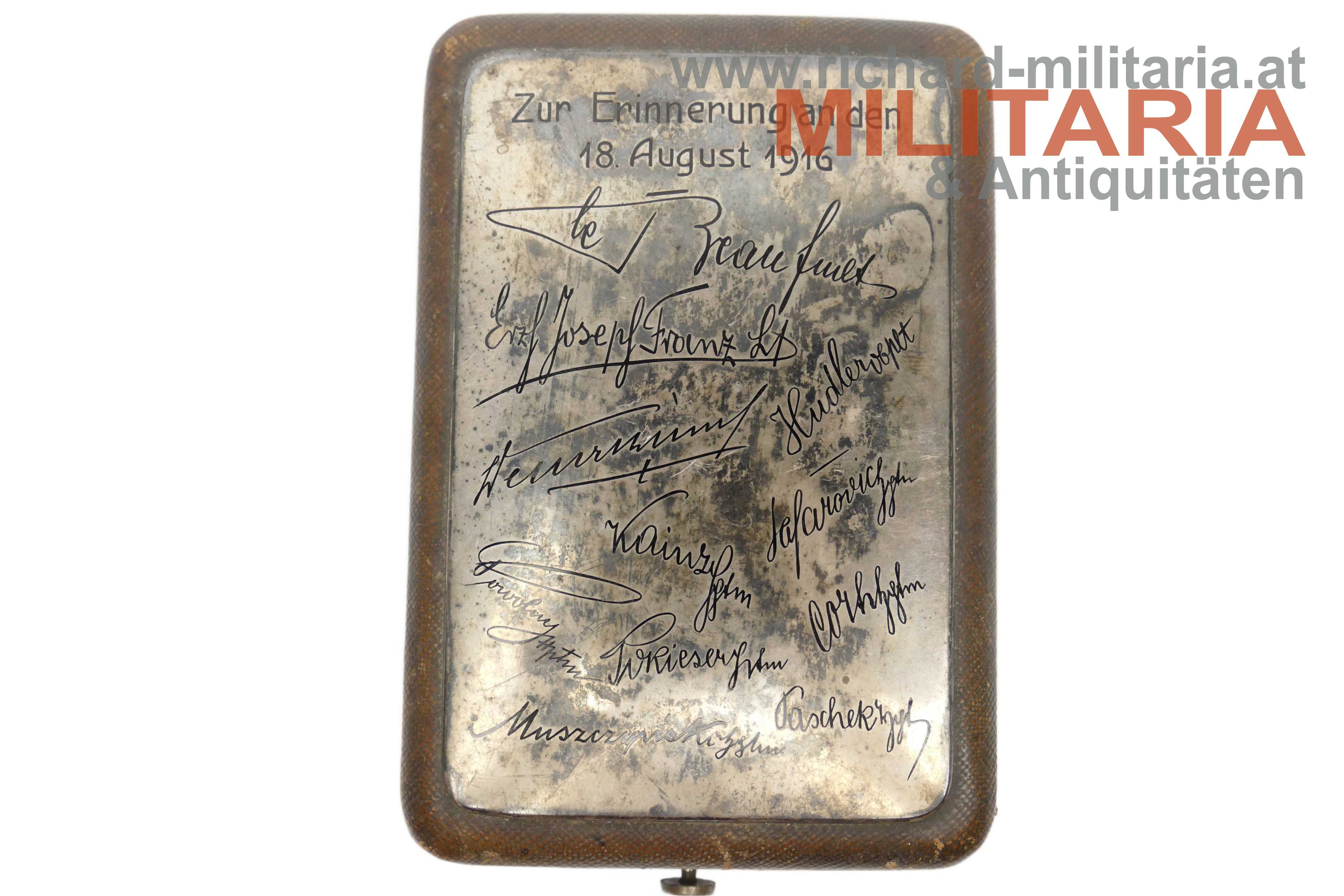 Militärverdienstkreuz "Zur Erinnerung an den 18. August 1916" - Widmungsetui
