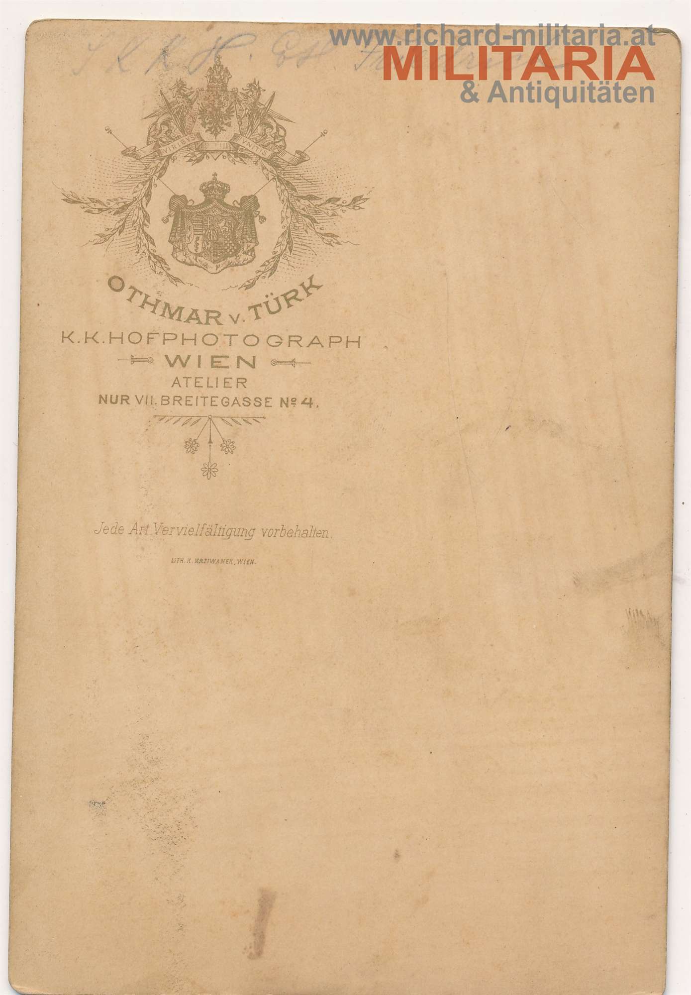 k.u.k. Hartkartonfoto - Erzherzog Friedrich von Österreich-Teschen