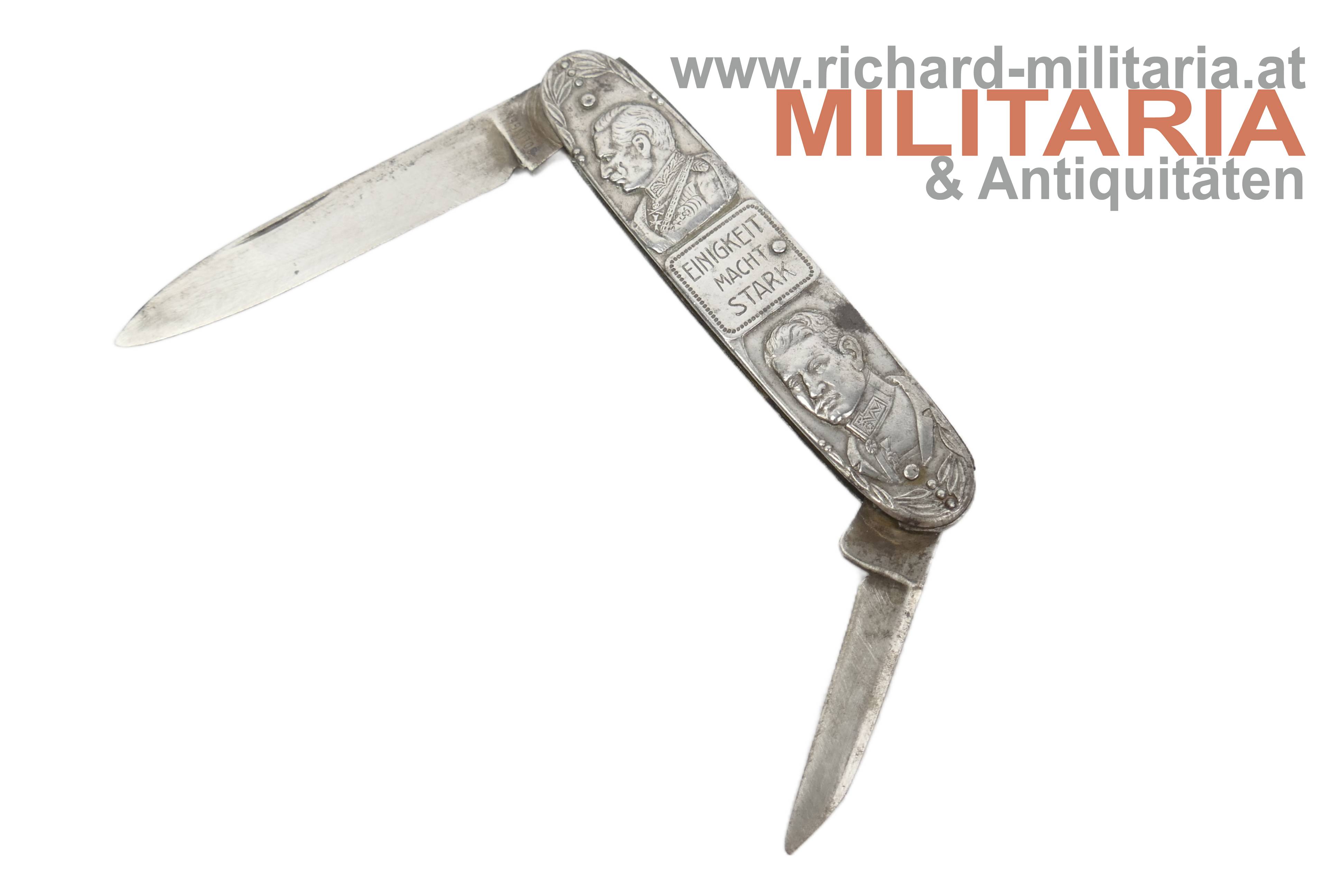 patriotisches Taschenmesser - Kaiser Karl I und Kaiser Wilhelm II - 1914-1917