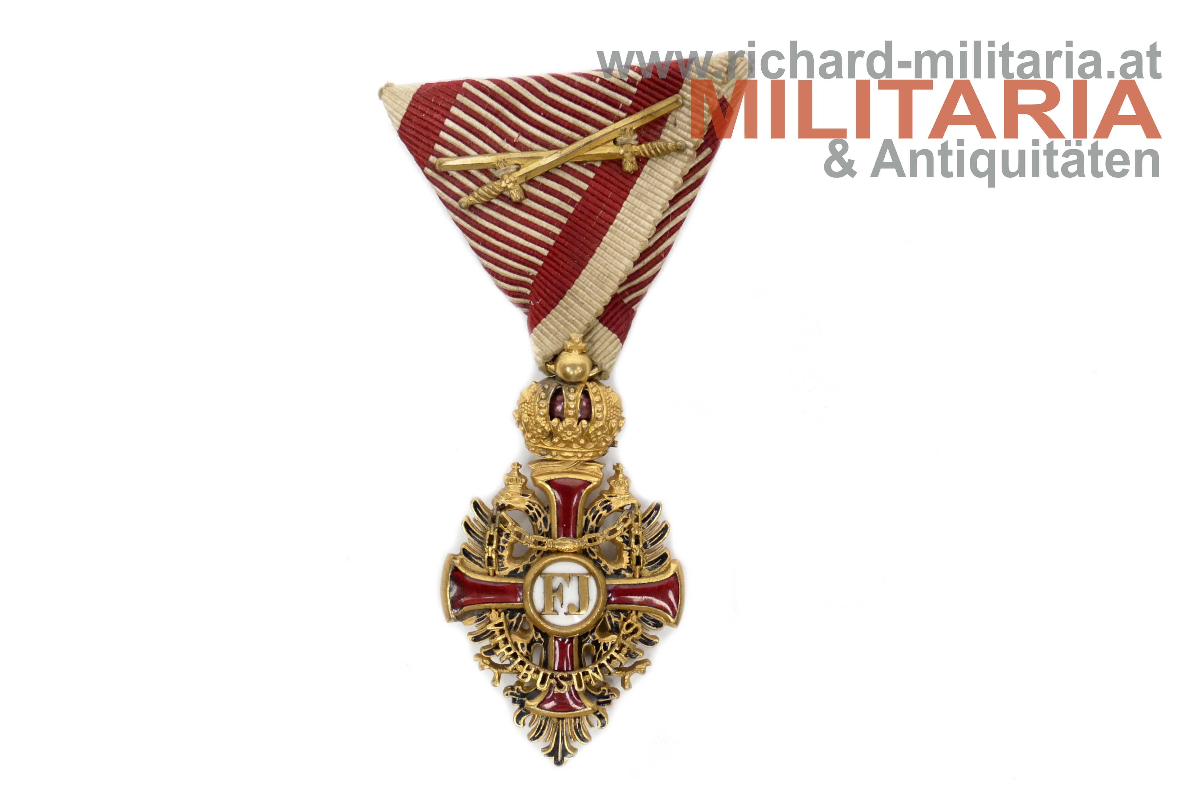 k.u.k. Franz Joseph-Orden Ritterkreuz mit Schwertern im Etui