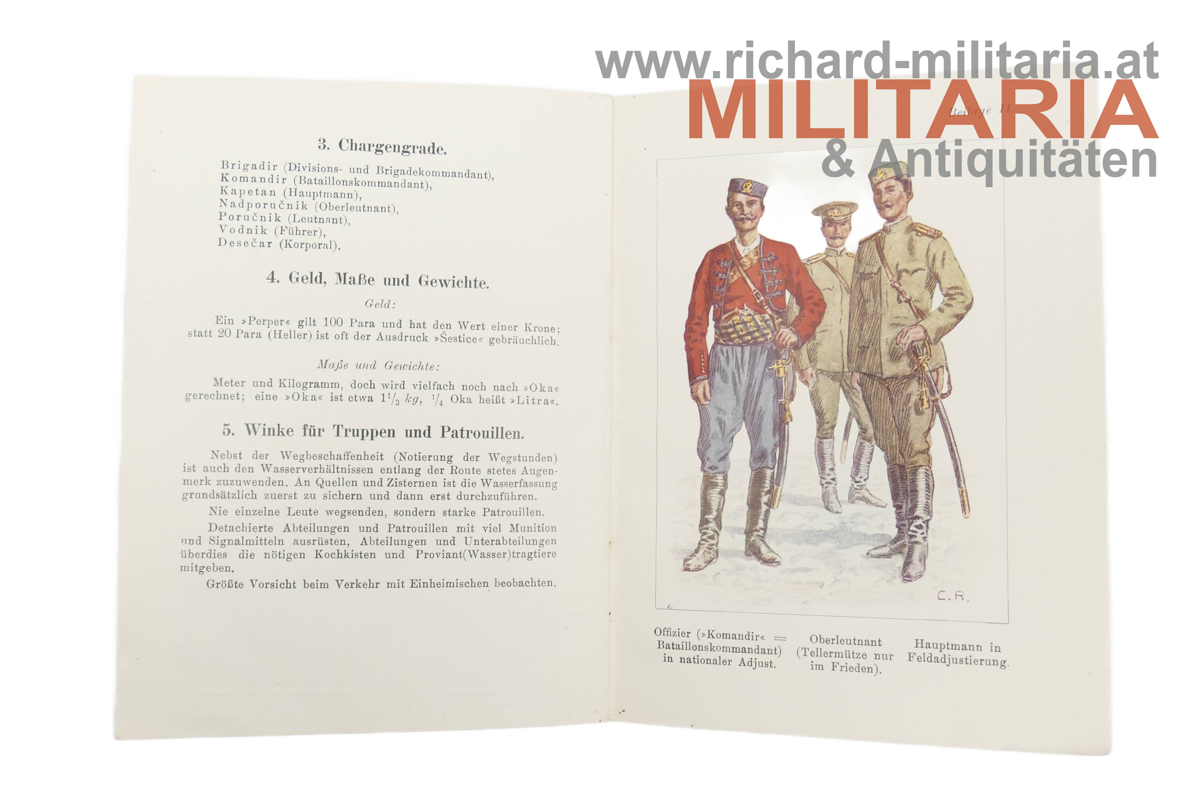 Die serbische und montenegrische Armee- Patrouillenbehelf