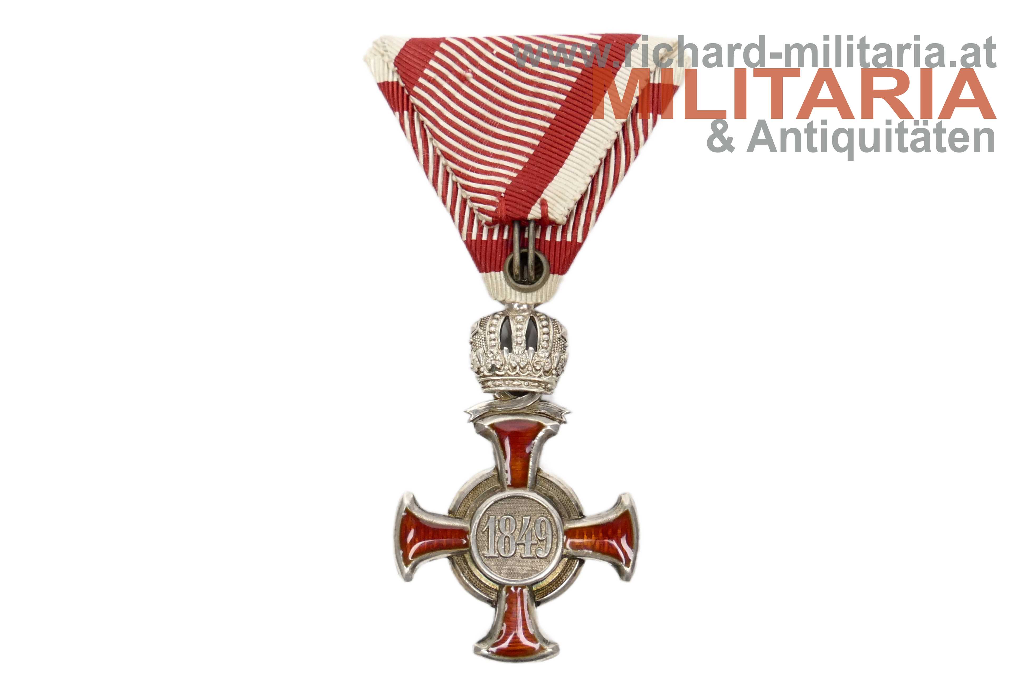 k.u.k. Silbernes Verdienstkreuz m. d. Krone - Rozet & Fischmeister