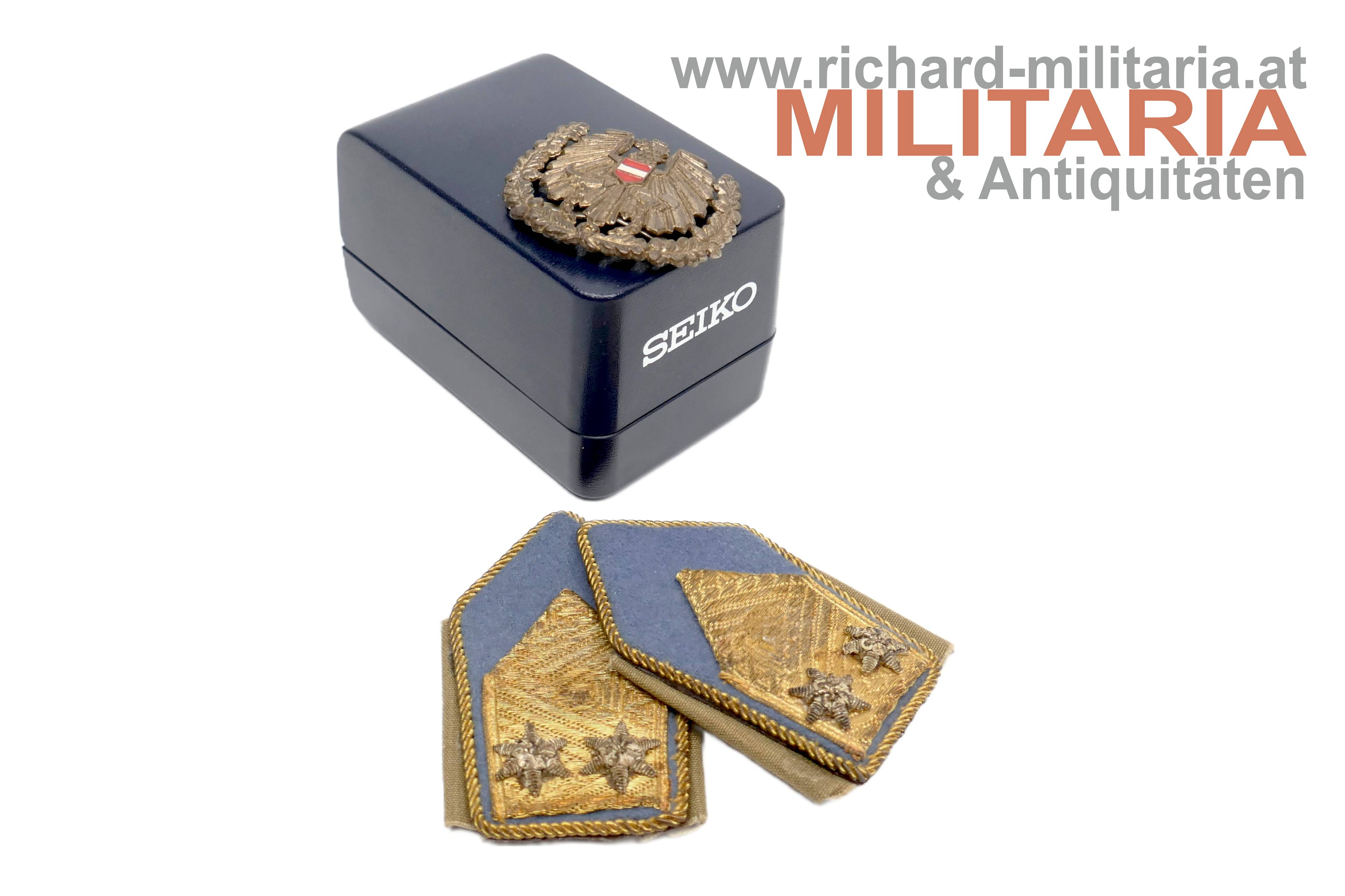 ÖBH Oberstleutnant Sanitätstruppe - Paar Schulterschlaufen + Kappenkokade