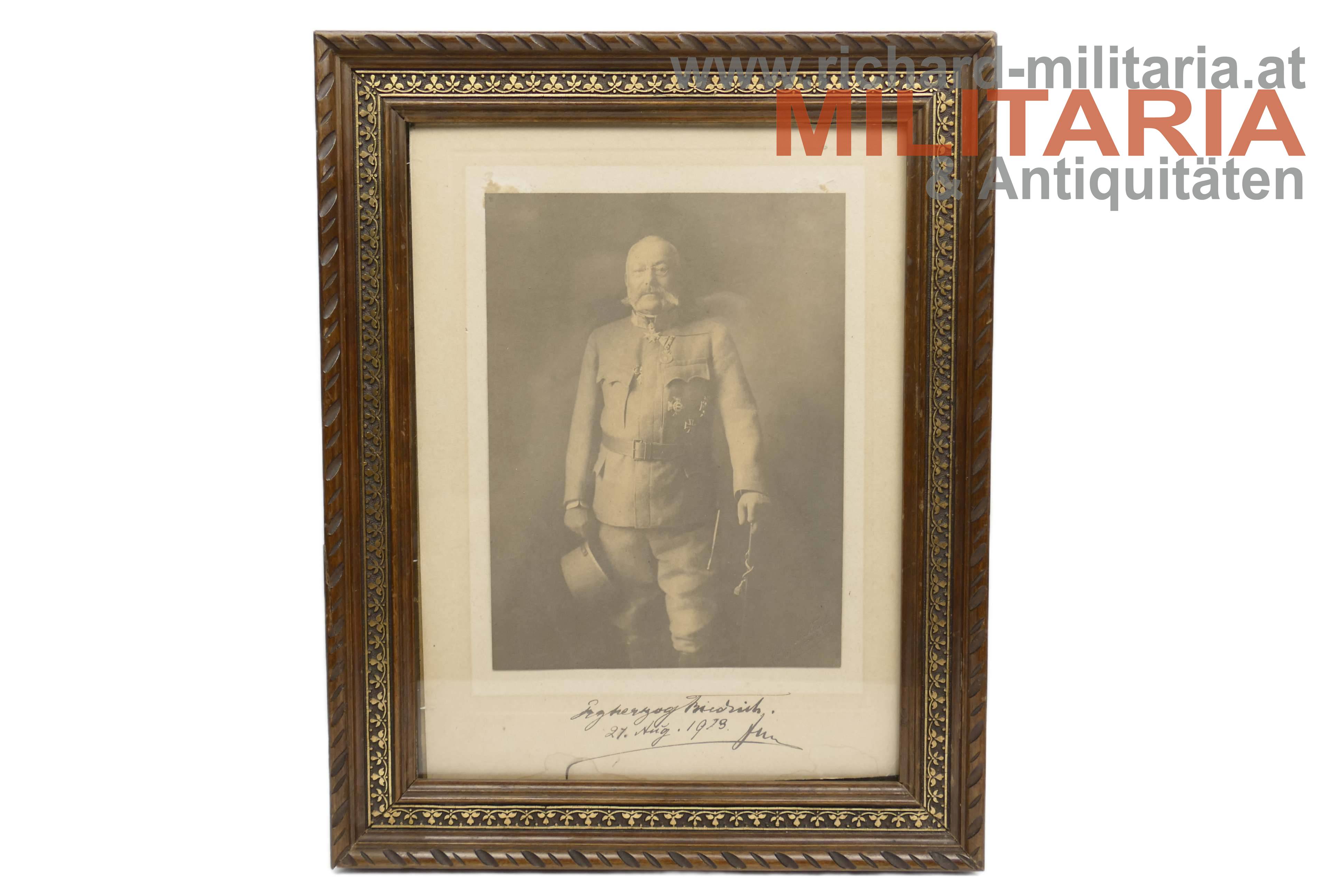 k.u.k. Foto - Erzherzog Friedrich von Österreich-Teschen - ORIGINALUNTERSCHRIFT