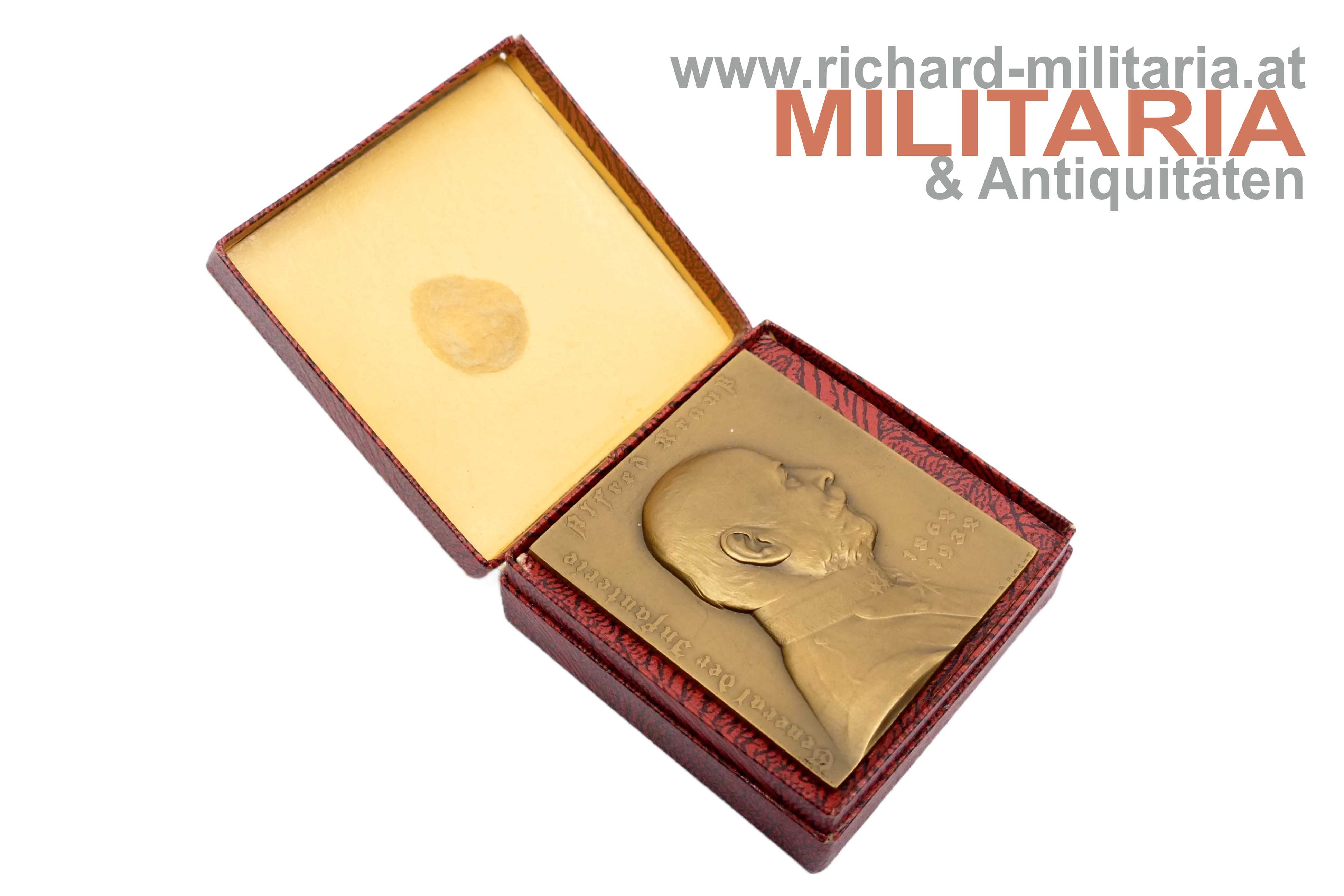 Plakette - General d. Infanterie Alfred Krauß - 1932 mit Etui