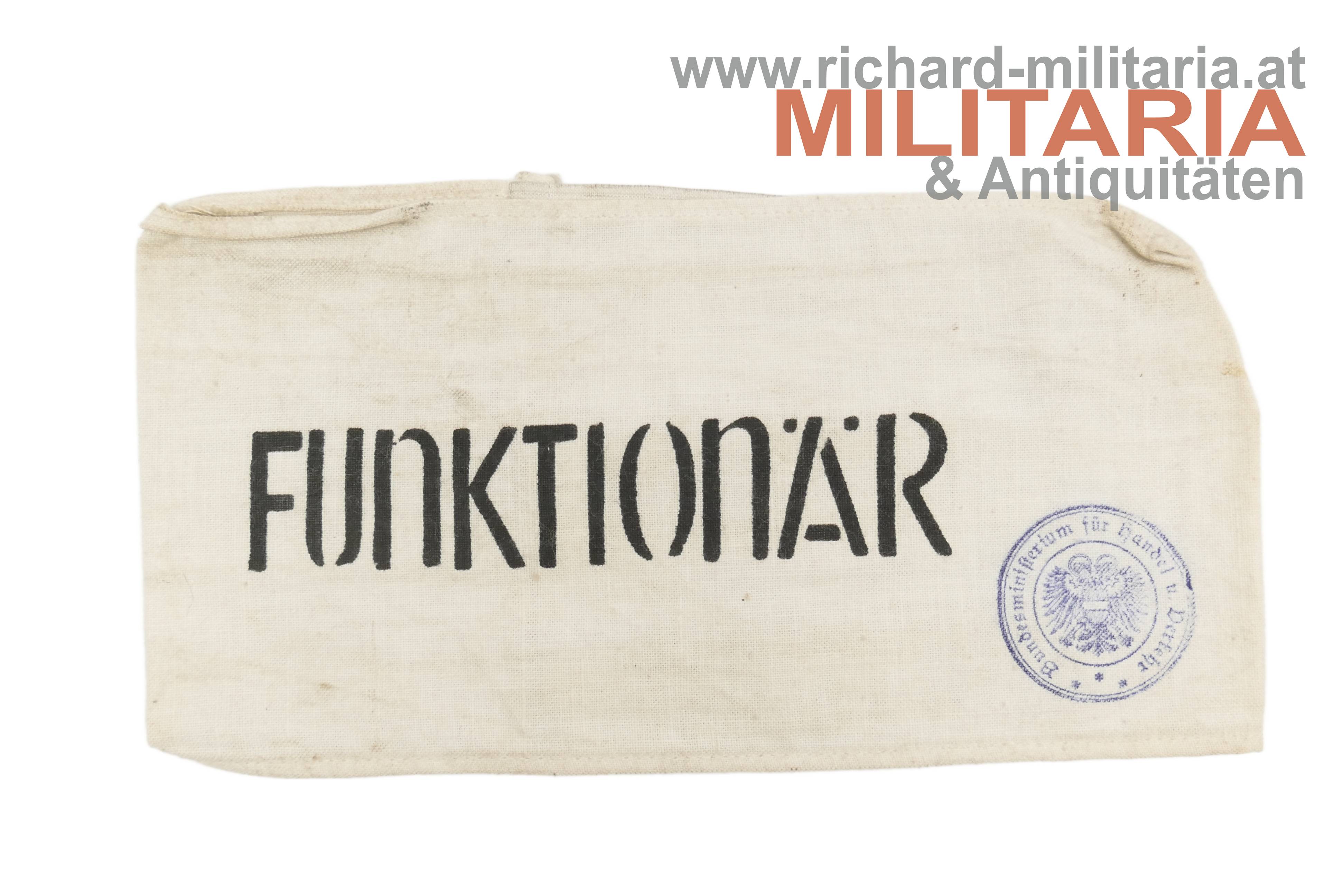 Bundesstaat - Armbinde - Funktionär - "Bundesministerium für Handel u. Verkehr"