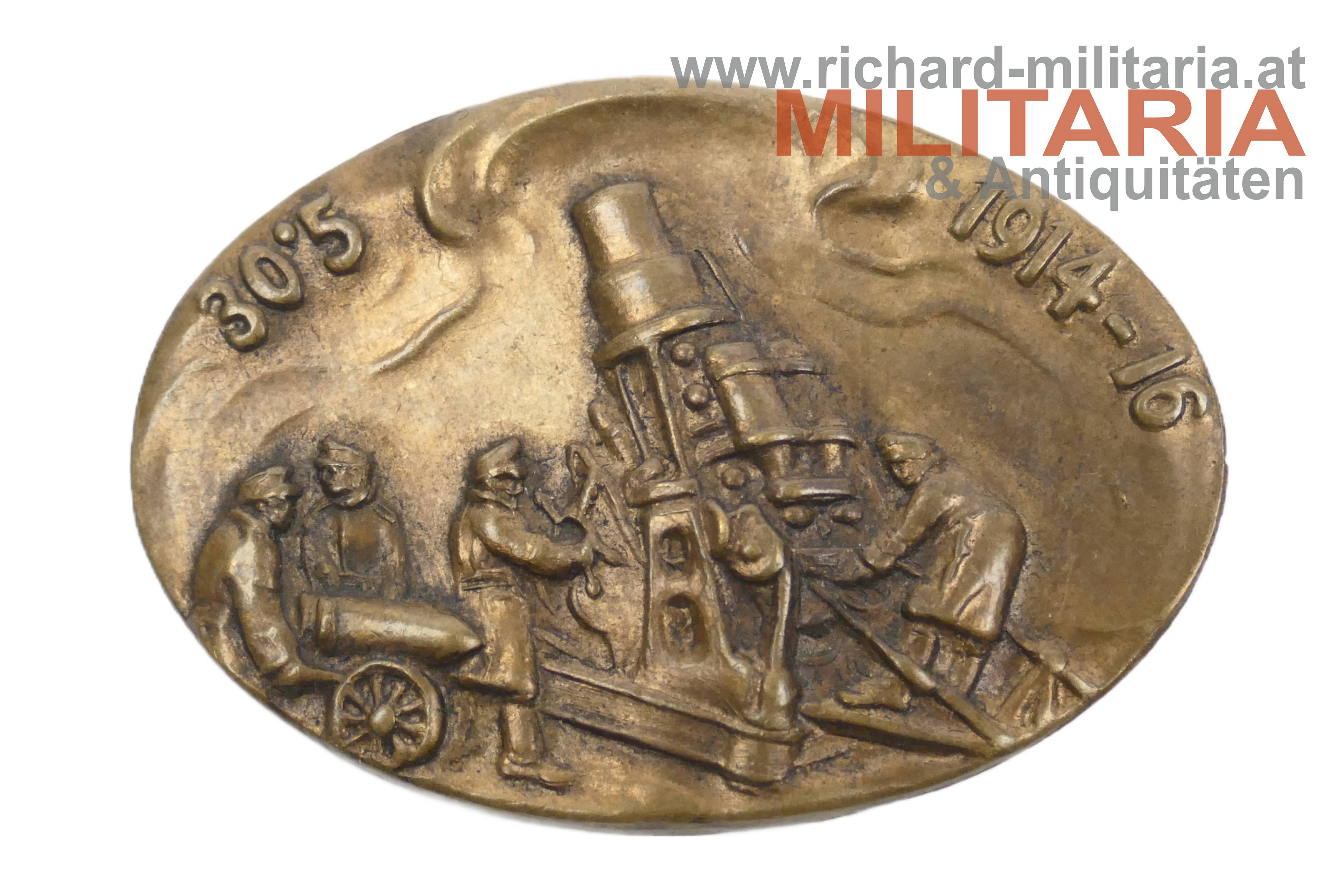 k.u.k. Kappenabzeichen - 30,5 cm Mörser 1914-16