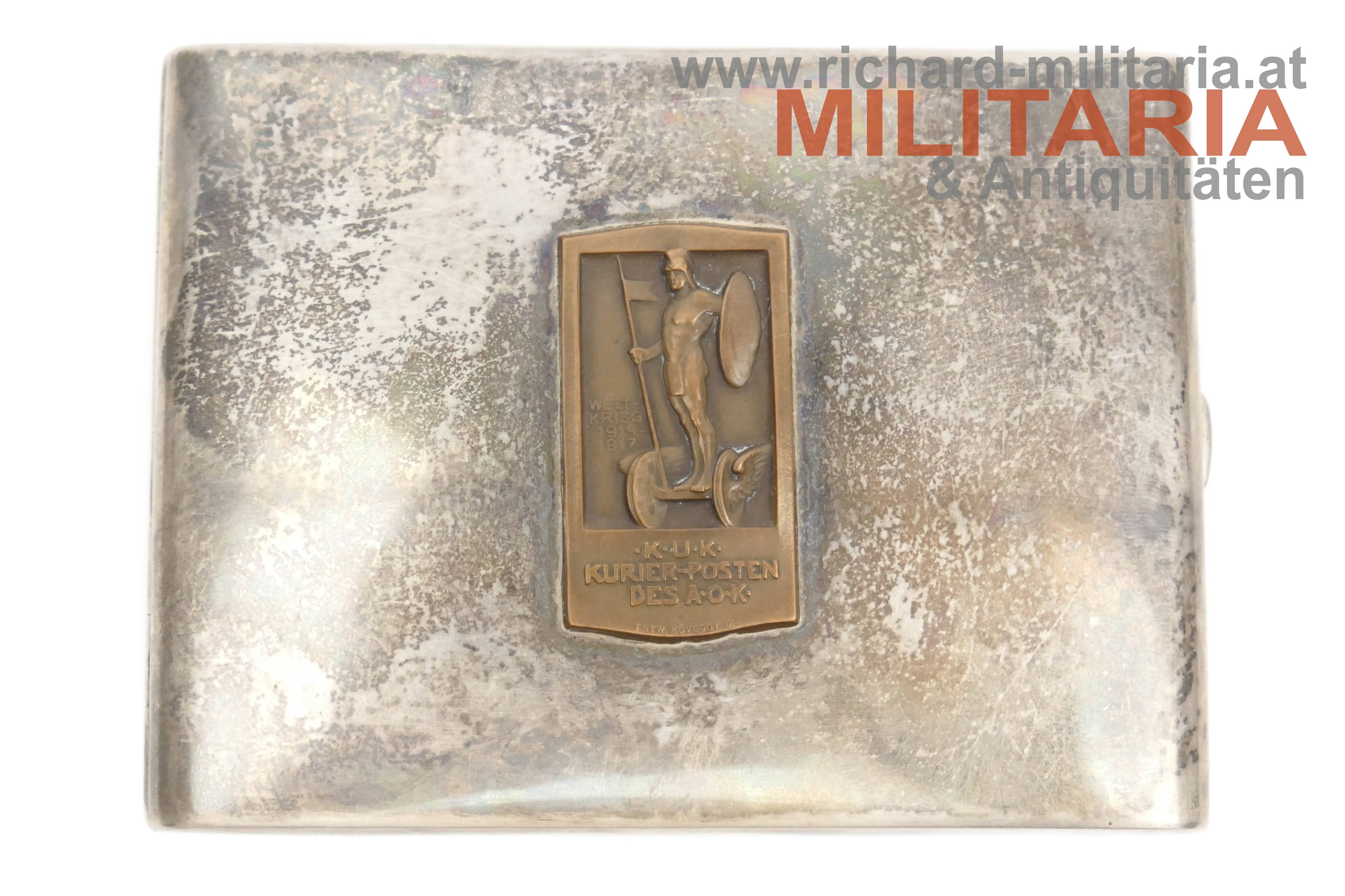 k.u.k. Zigarettenetui - Kurierposten des Armeeoberkommando - SILBER