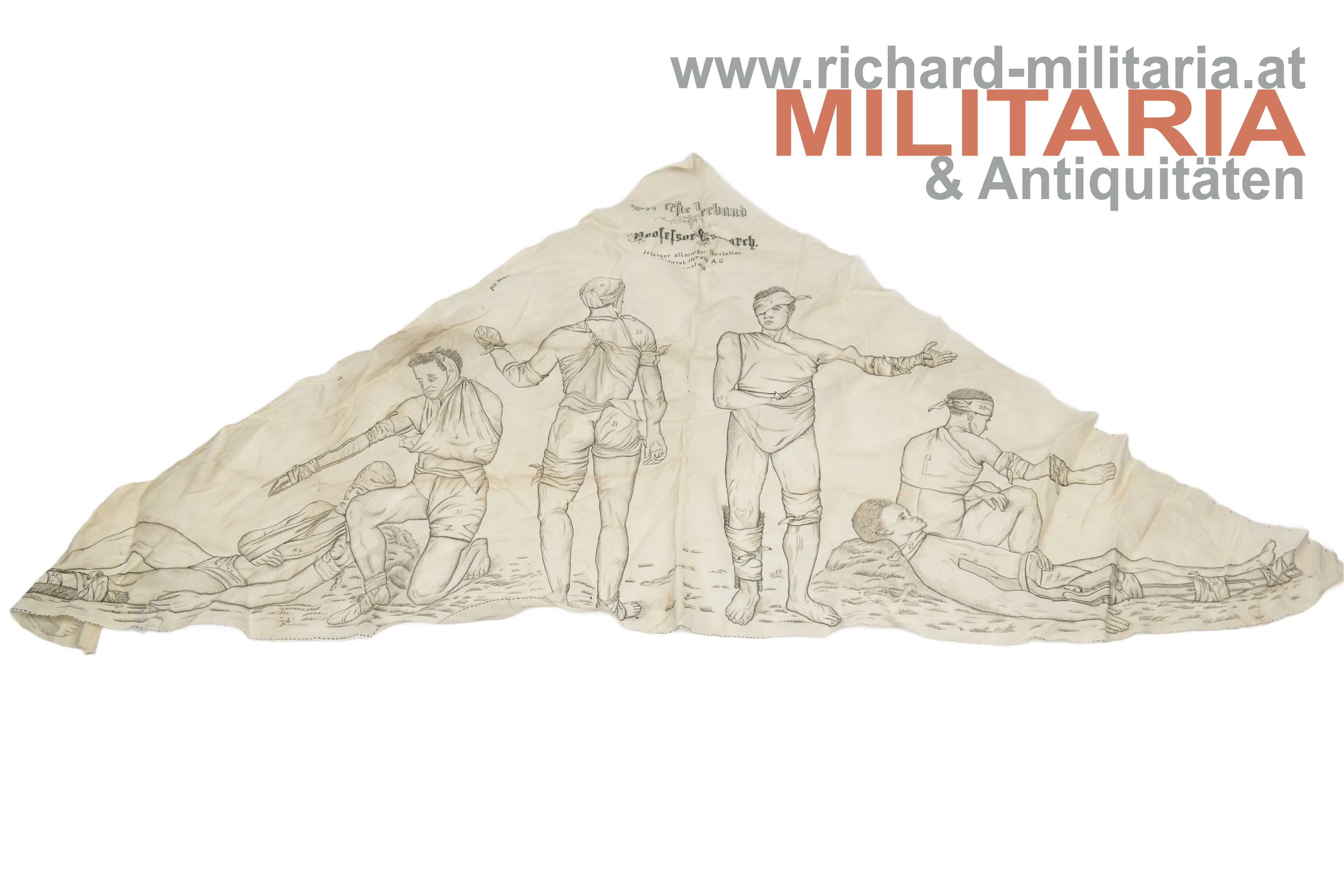  1. Weltkrieg - Verband-Dreieck-Tuch nach Professor Esmarch