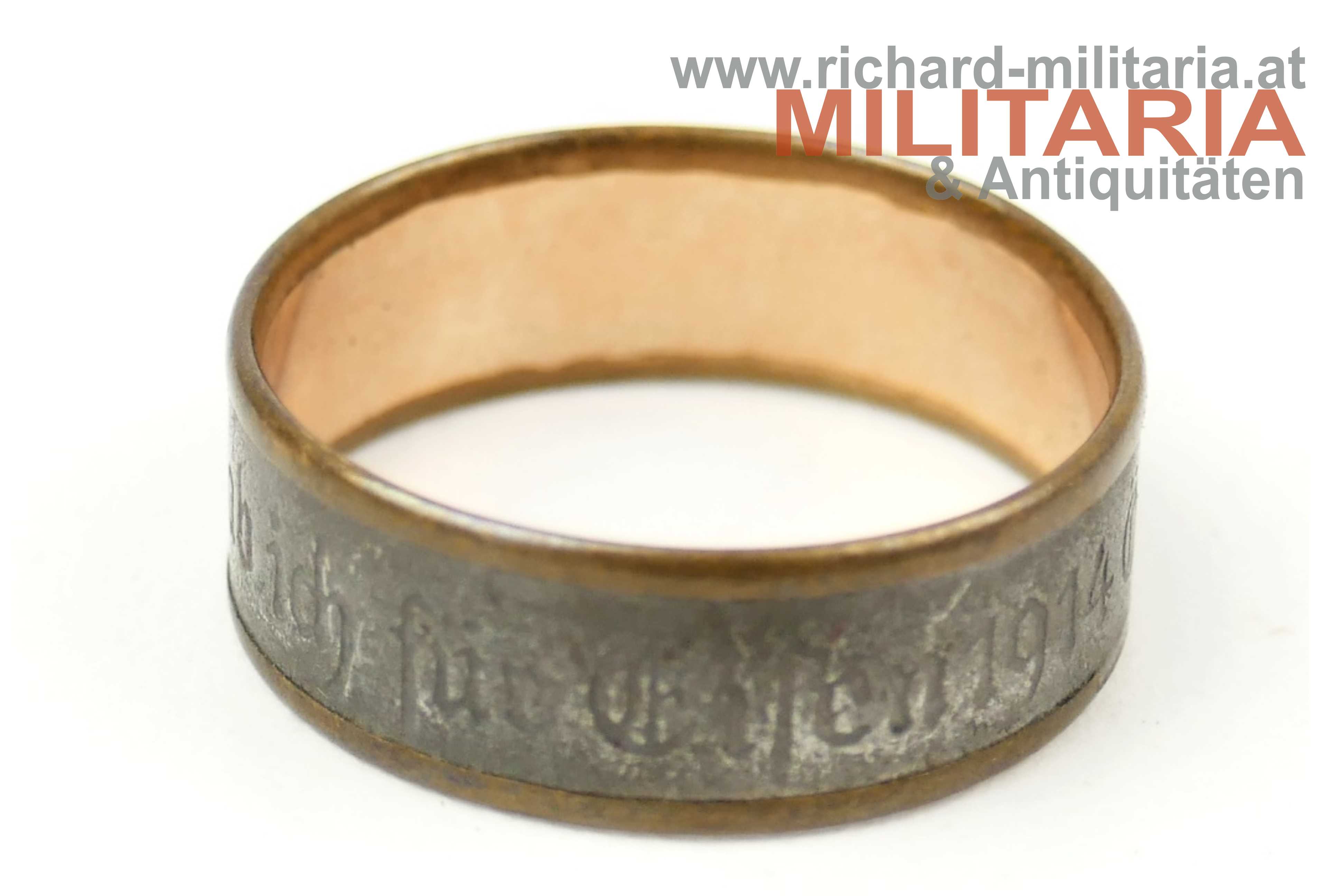k.u.k. patriotischer Ring - "Gold gab ich für Eisen 1914 Silb. Kreuz"