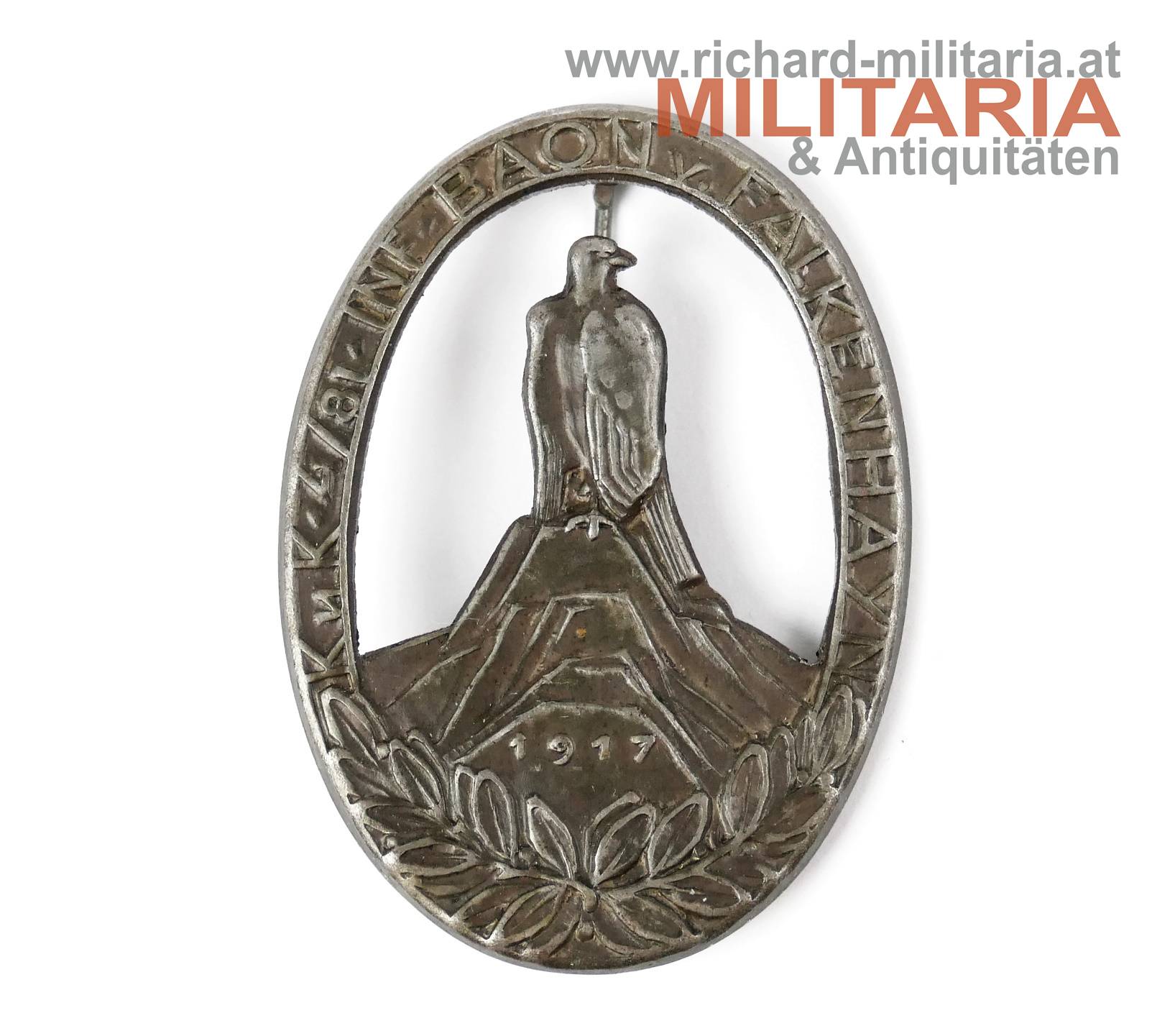 k.u.k. Kappenabzeichen 4./81 Inf. Baon v. Falkenhayn 