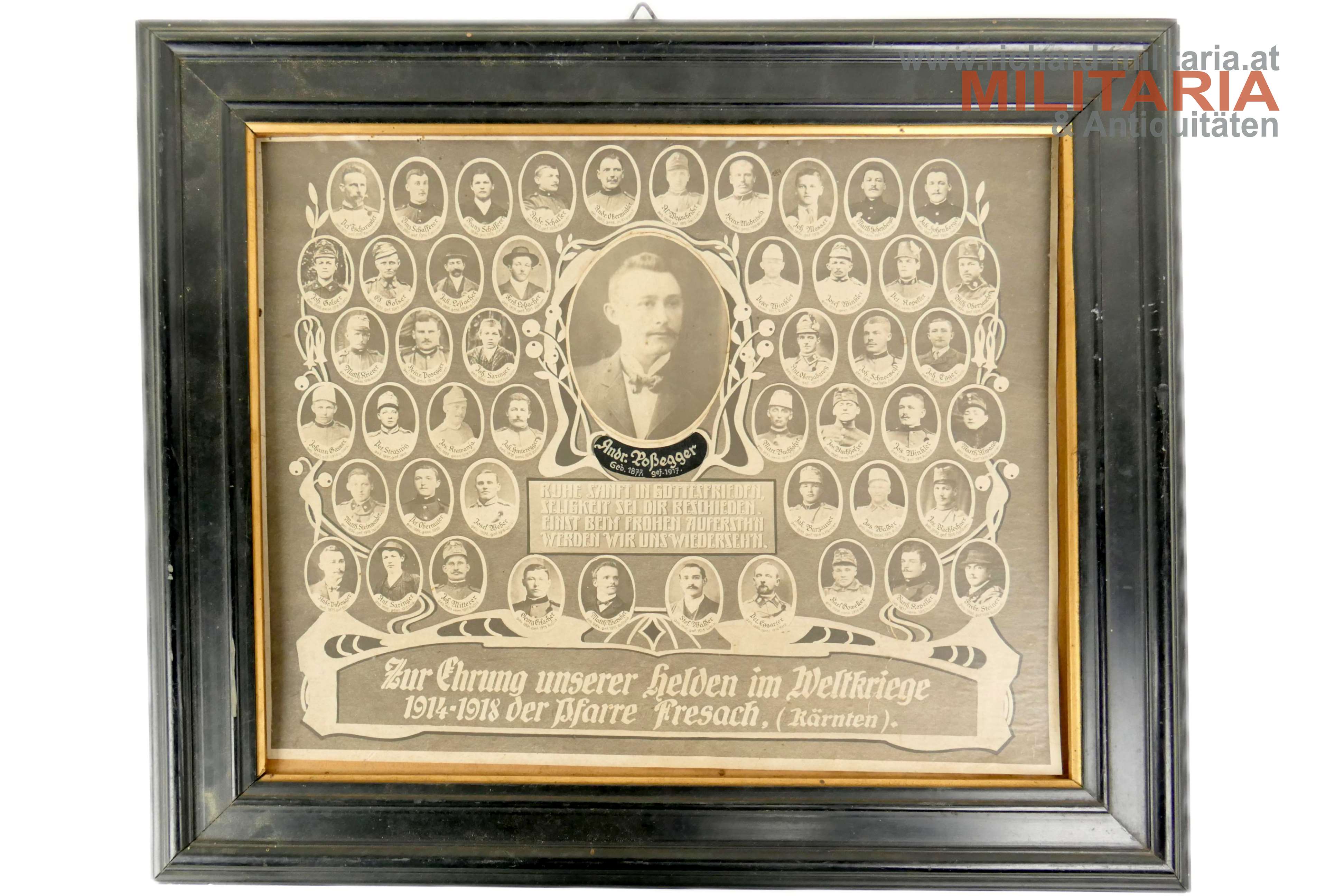 Ehrungsbild unserer Helden im Weltkriege - Fresach - Kärnten