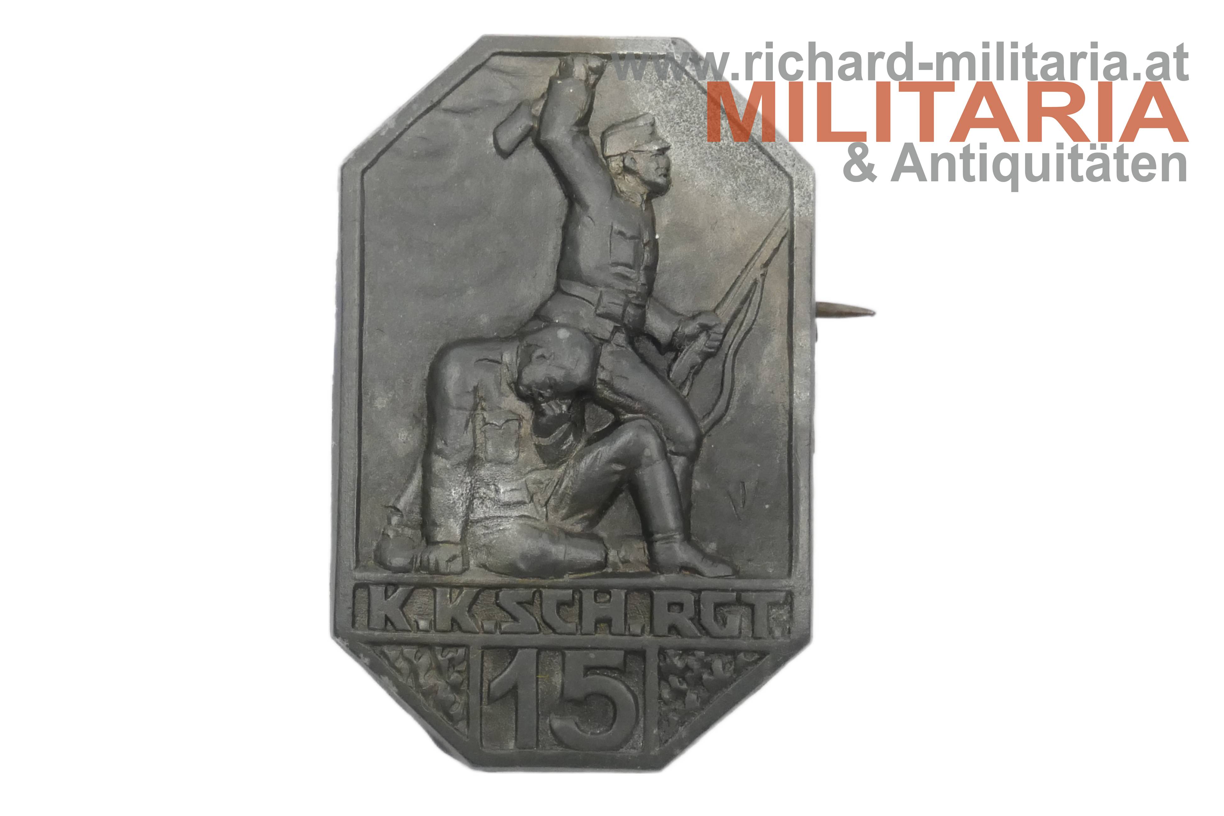 k.k. Kappenabzeichen - Schützen Regiment Nr. 15 - Sch. Rgt. 15 (Troppau)